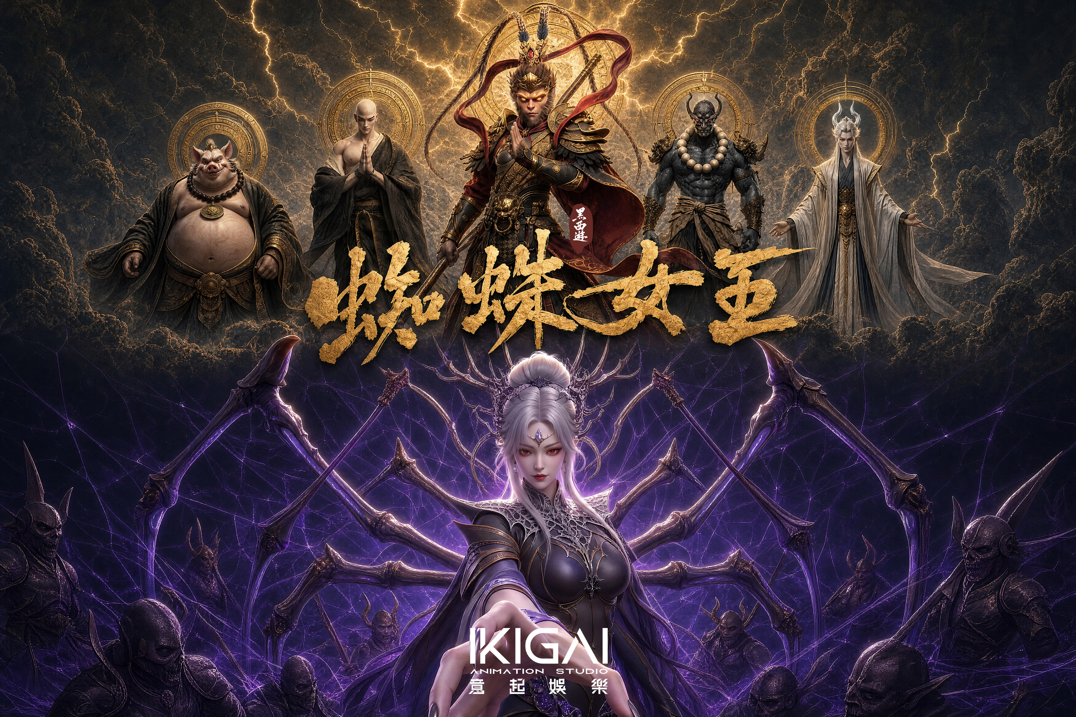動畫《黑西遊》以反派觀點切入，顛覆傳統的西遊宇宙。(意起娛樂提供) 