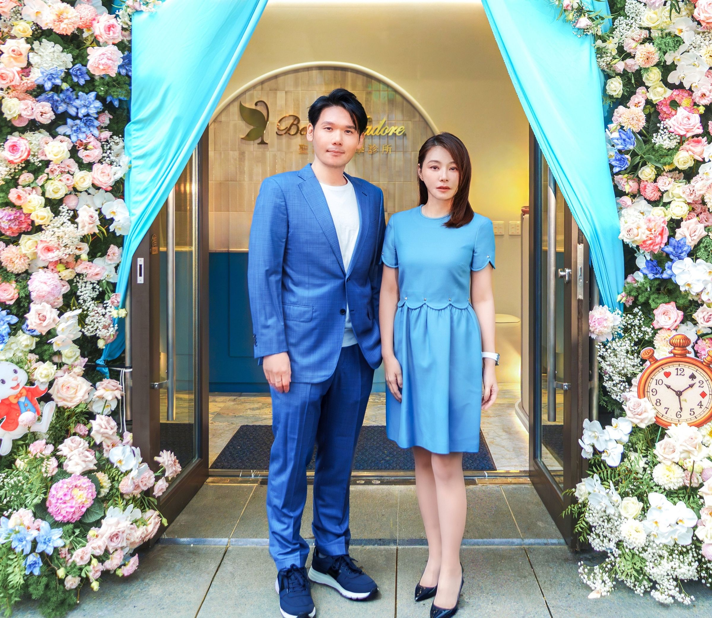 聖緹雅醫療集團創辦人薛博仁與董娘陳怡蓉攜手打造的「聖緹雅林口店」日前正式開幕。「聖緹雅醫療集團 提供」