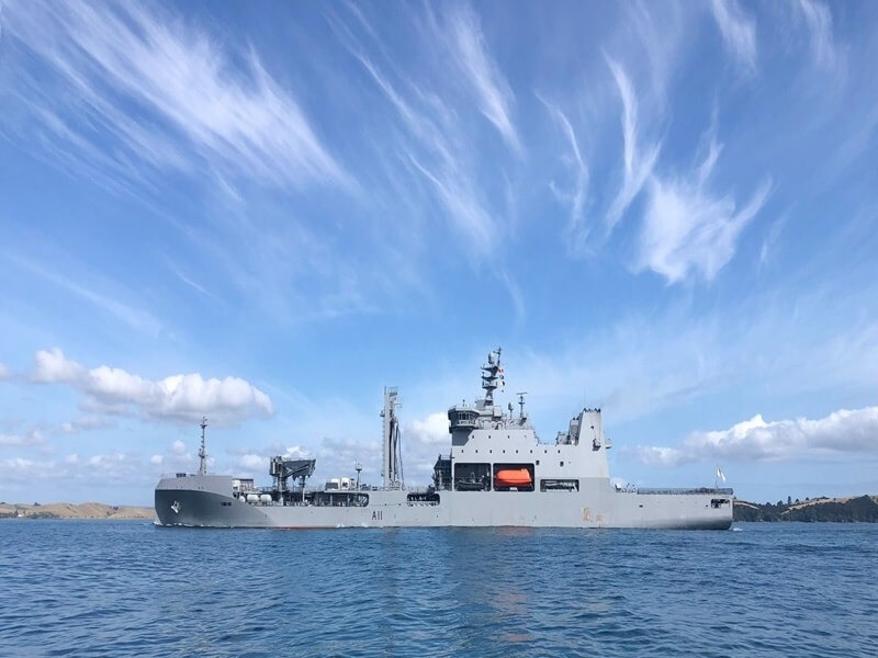 紐西蘭軍方證實，7年來首次有一艘軍艦與澳洲軍艦通過台海，維護「航行自由權」。（翻攝自臉書＠NZDefenceForce）