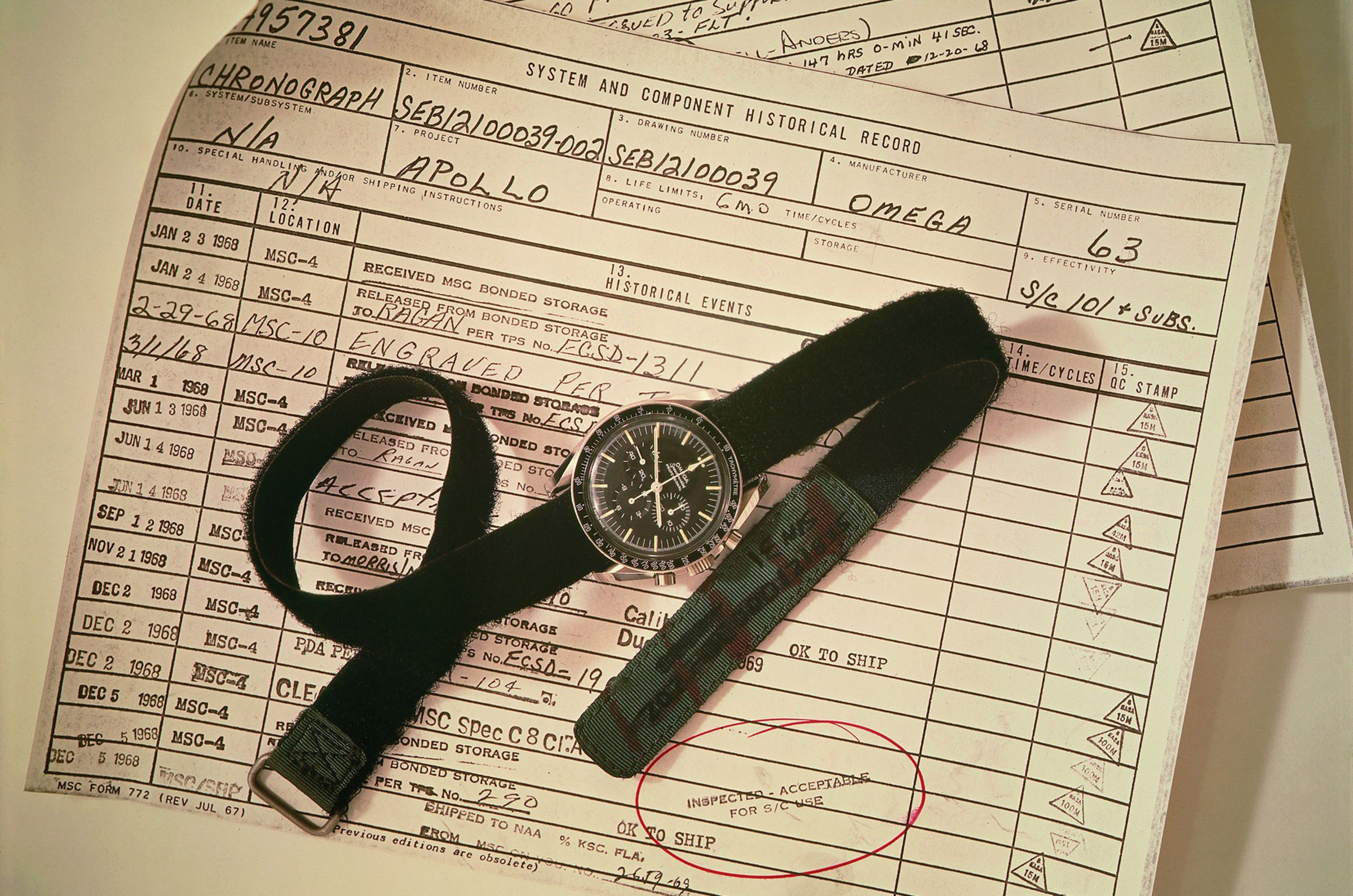 1965 年,Speedmaster 獲 NASA 正式認證,列為載人任務標準配備。