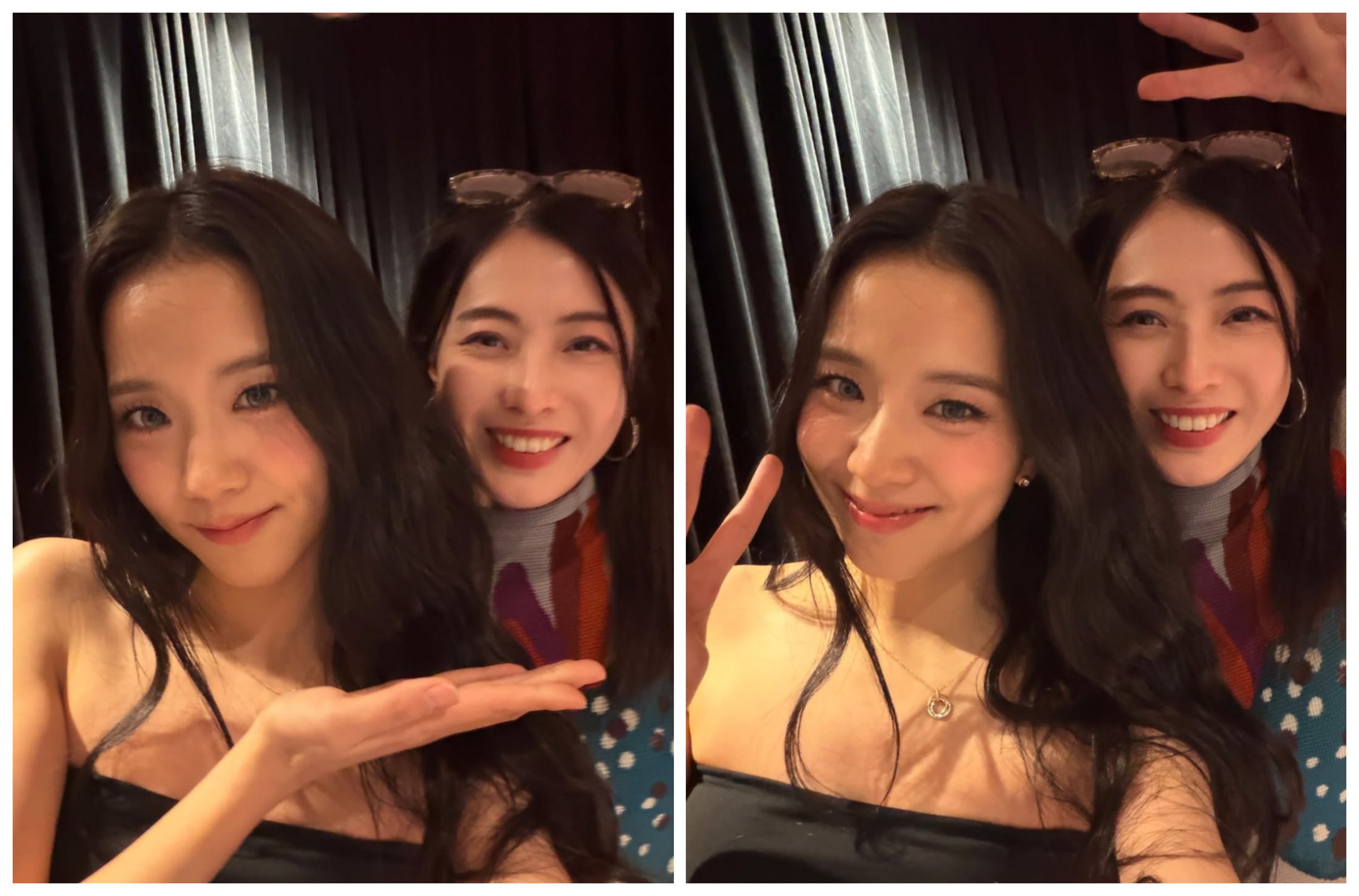Jisoo(左)和甘比(右)一起合照,掀起網友討論。(翻攝kimbeechan_official
IG)