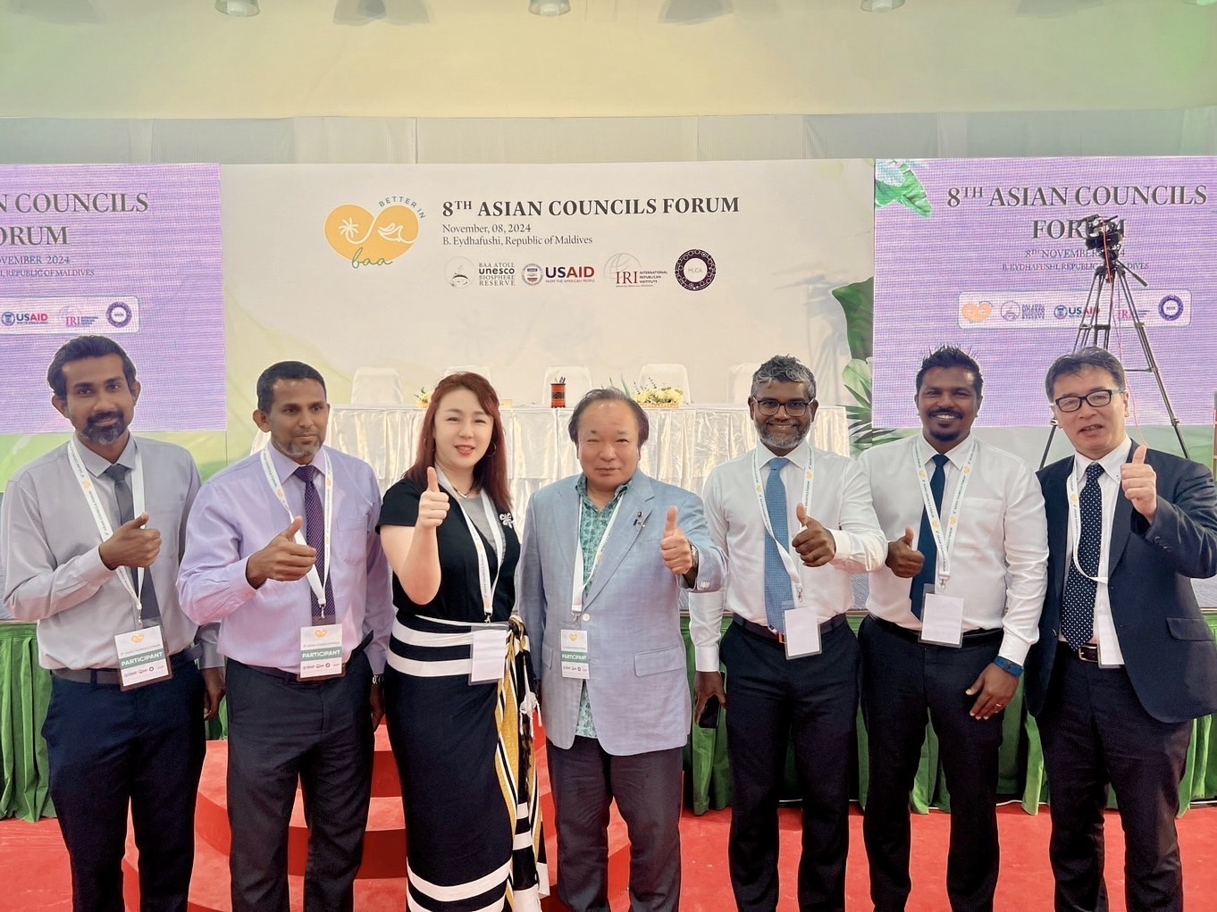 新北市議員劉美芳（左三）參與第八屆亞洲地方議員論壇，與各國議員代表共同討論、分享經驗。（劉美芳服務處提供）