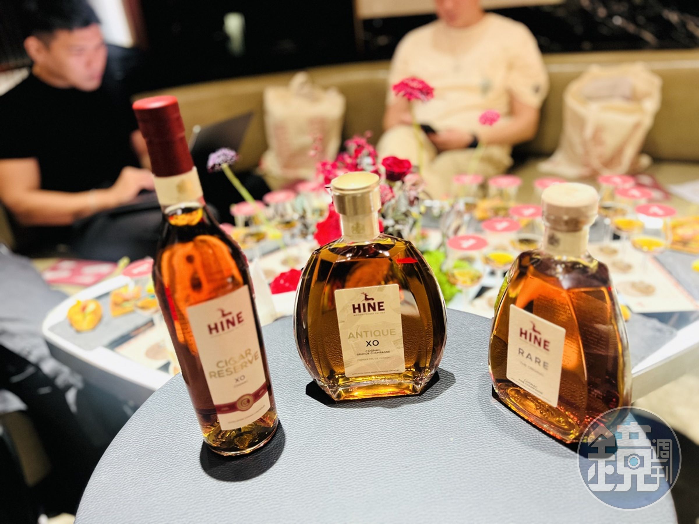 （由左至右）現場品飲御鹿致美、御鹿雪茄珍藏、御鹿希世3款干邑佳釀。