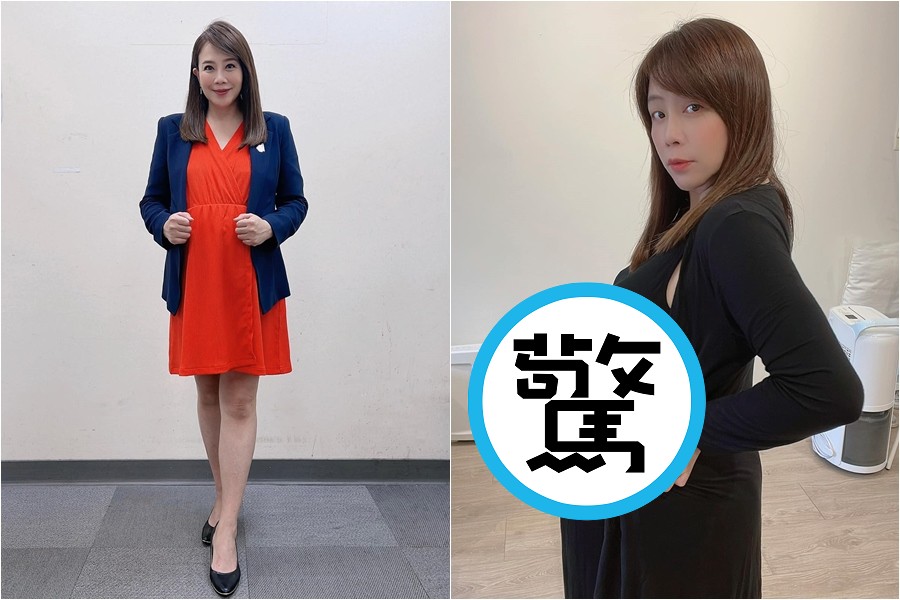 秦綾謙穿著套裝幾乎看不出孕肚，目前已懷孕37週進入卸貨倒數。（翻攝自秦綾謙Donut & Yumi臉書）