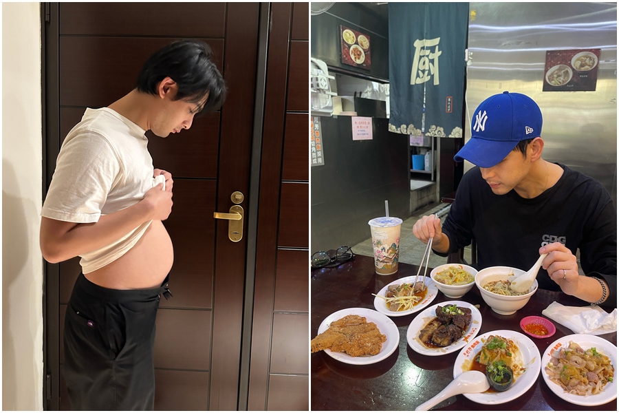 連晨翔增重先從肚子開始胖，他認真增重，計畫在開拍前增重20公斤。（成人之美提供）