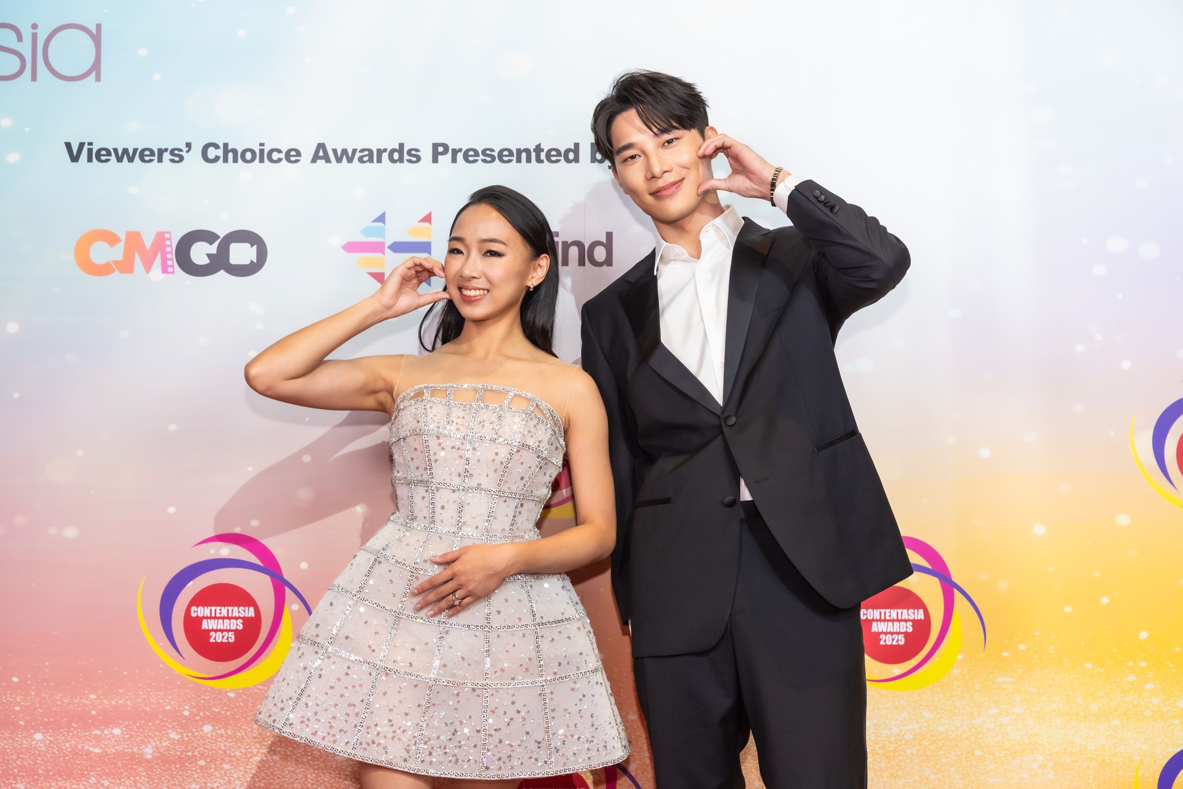 宋偉恩(右)與杜蕾對於入圍大喊緊張。( ContentAsia Awards 照片提供)