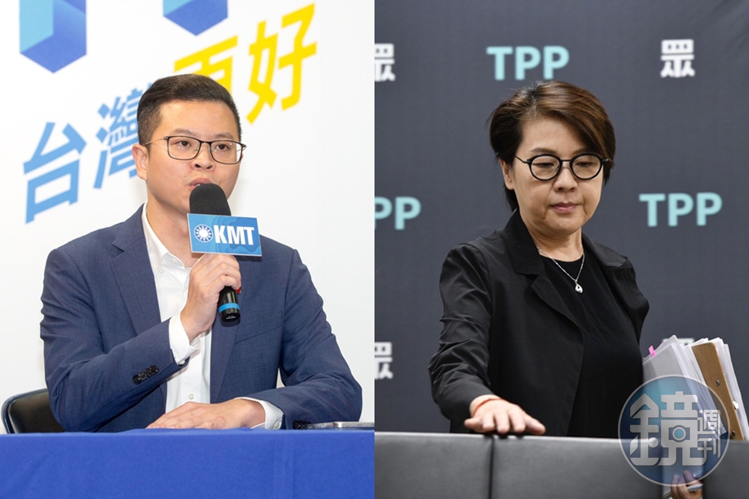 桃園市議員凌濤(左)今不僅批洪健益亂爆料,還認為檢廉不查時任副市長黃珊珊(右)是台灣司法奇觀。