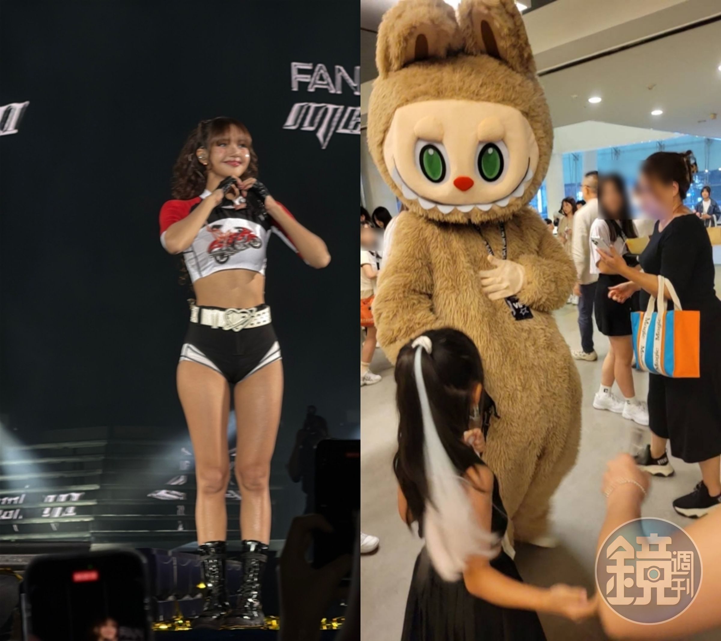 Lisa今（17日）在高雄舉辦粉絲見面會，扮成LABUBU玩偶的粉絲沒能看完全場直呼遺憾。（讀者提供）