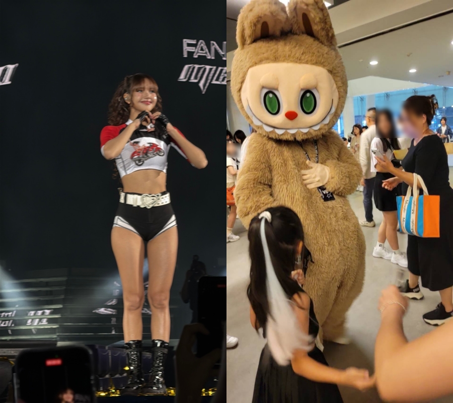 Lisa今（17日）在高雄舉辦粉絲見面會，扮成LABUBU玩偶的粉絲沒能看完全場直呼遺憾。（讀者提供）