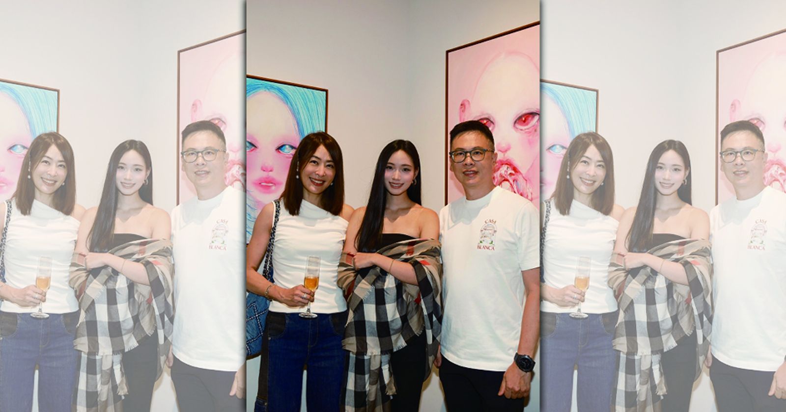 賈永婕和老公一起前往Lily的畫展。(翻攝臉書)