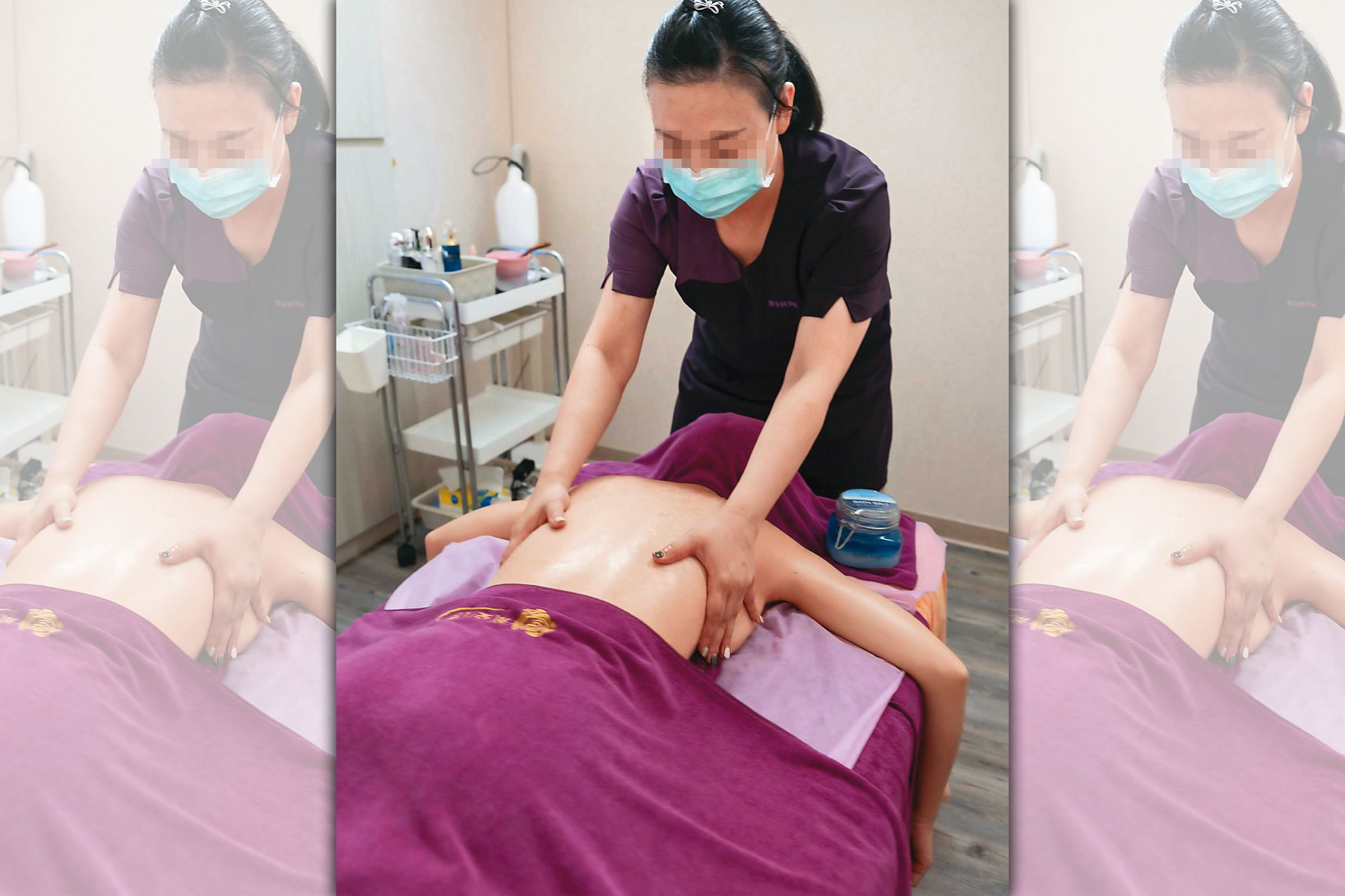 女律師指控美容師手法拙劣，讓她極度疼痛，還害她缺氧昏倒。示意畫面，圖非當事人。（翻攝斯朵利臉書）