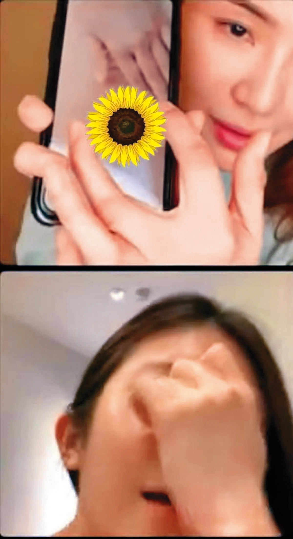陳沂和網紅鄭女直播，形容鄭女股溝處的陰影是黑菊「形容女人美麗」。（翻攝自陳沂臉書）