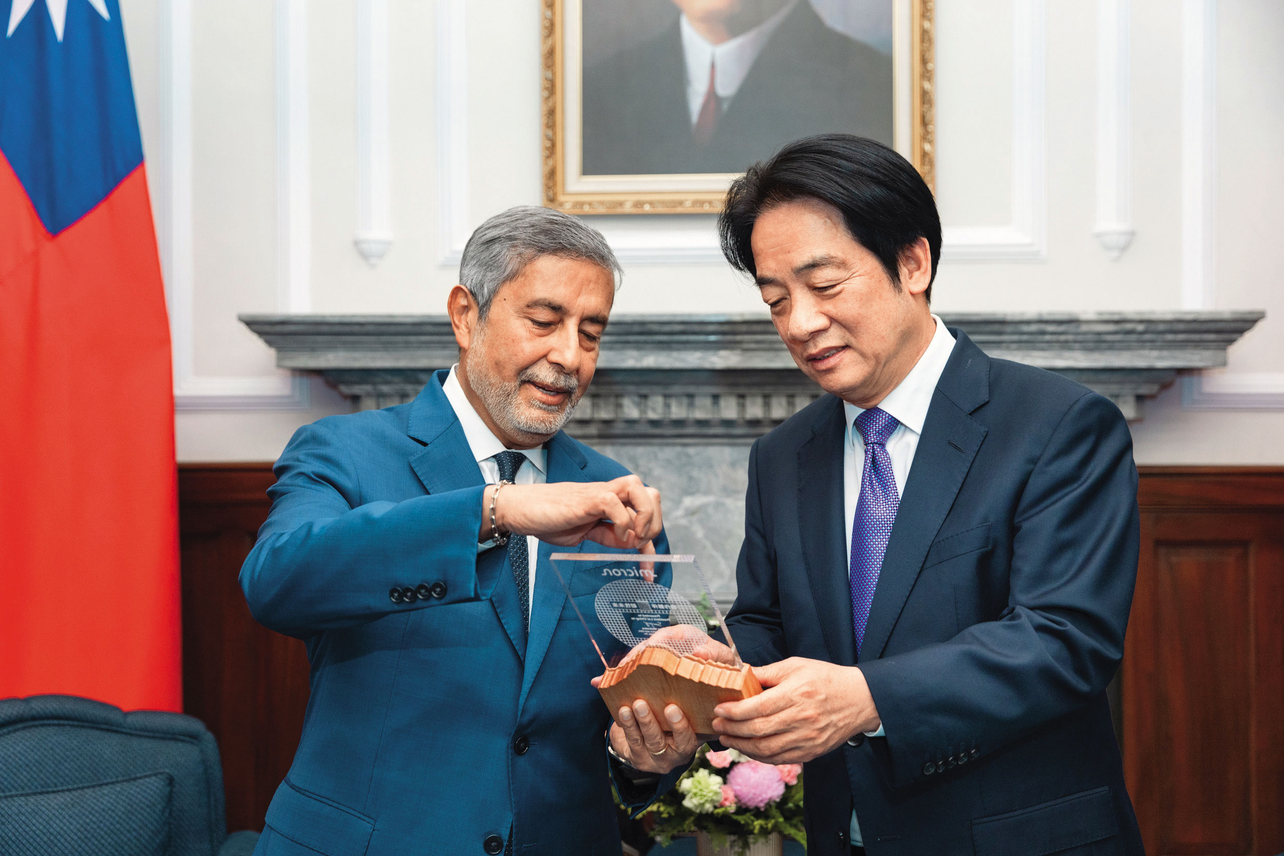 美光科技總裁親自到台灣，與總統賴清德見面。（總統府Flickr）