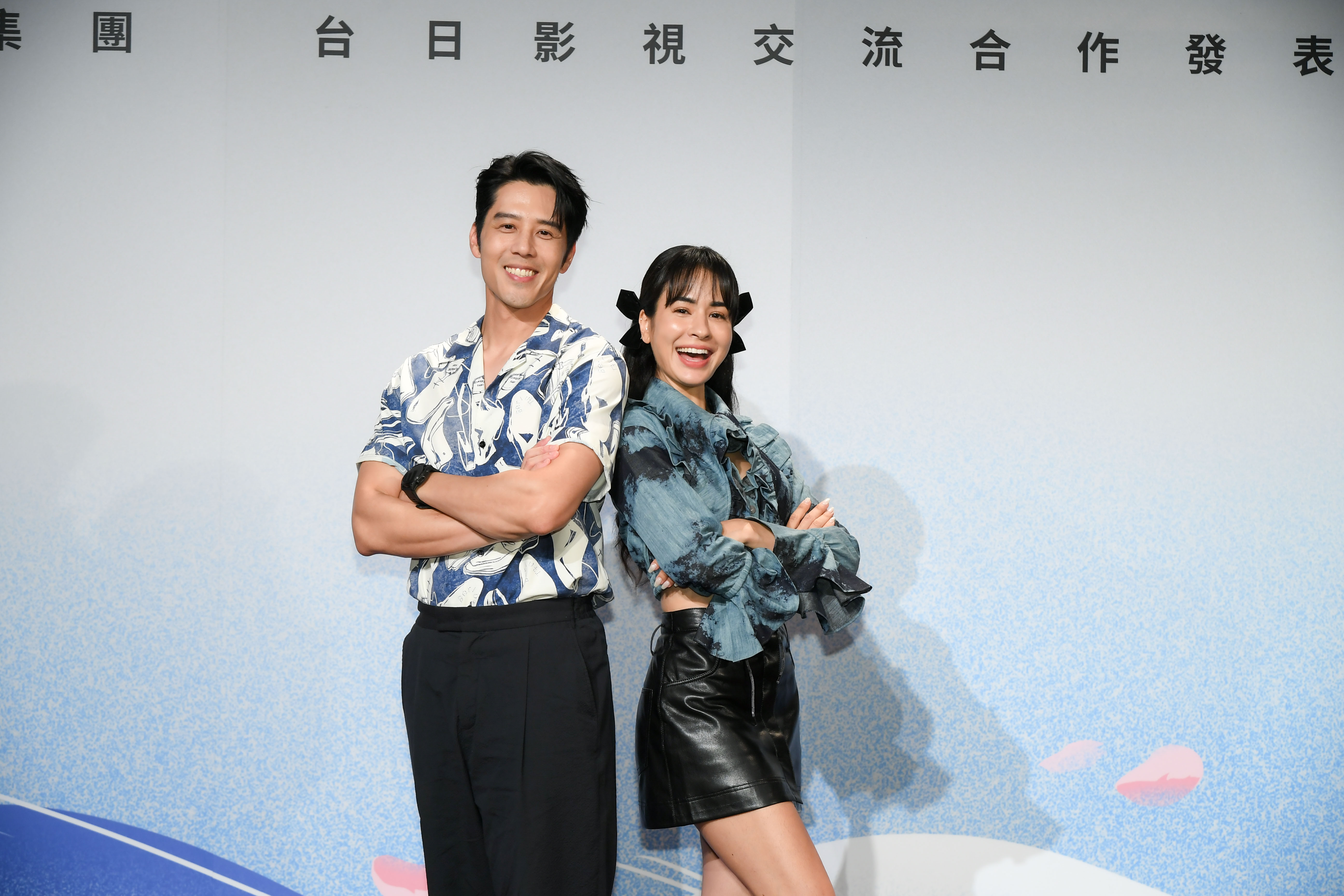 胡宇威、雷艾美出席「台日影視交流發表會」。（三立提供）