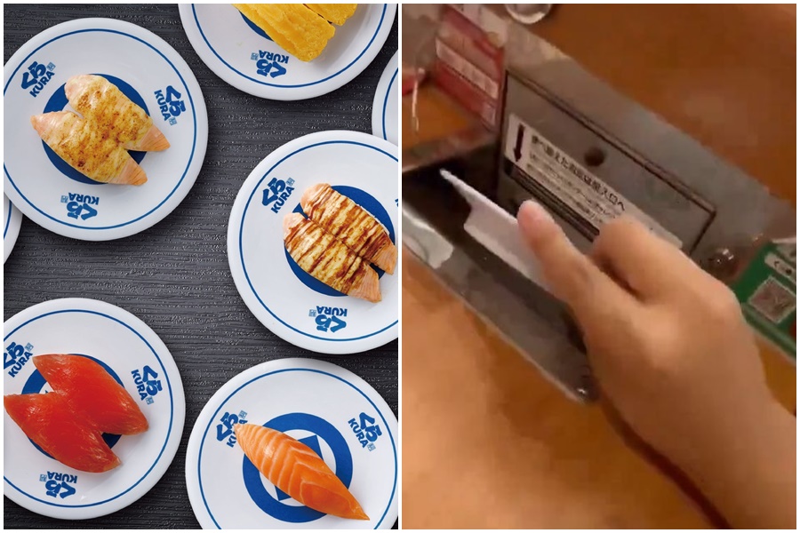 日本知名連鎖「藏壽司」採用計盤回收系統結算金額，卻沒想到有客人竟扯破解。（翻攝自藏壽司臉書、X）