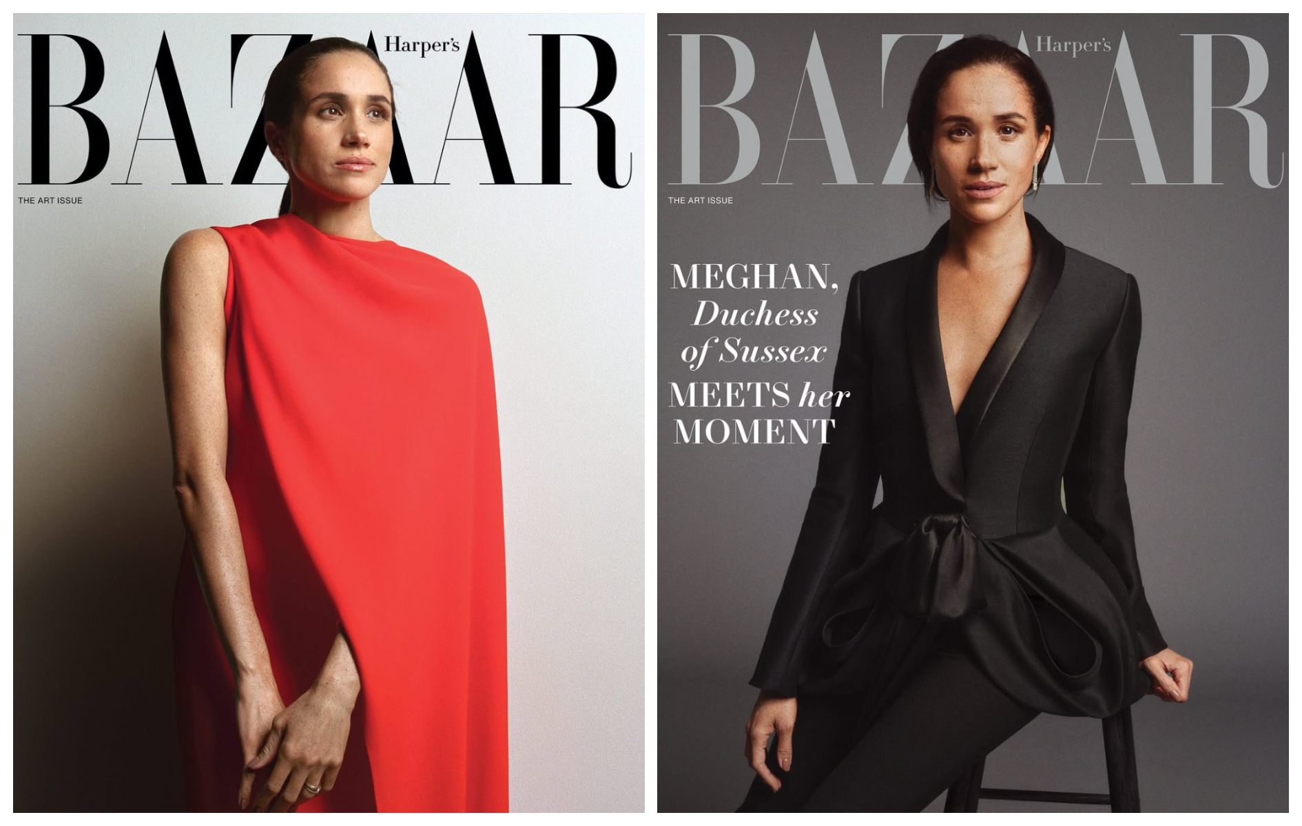 梅根登上美國版《Harper's BAZAAR》最新一期雜誌封面，掀起話題。（翻攝harpersbazaarus IG）