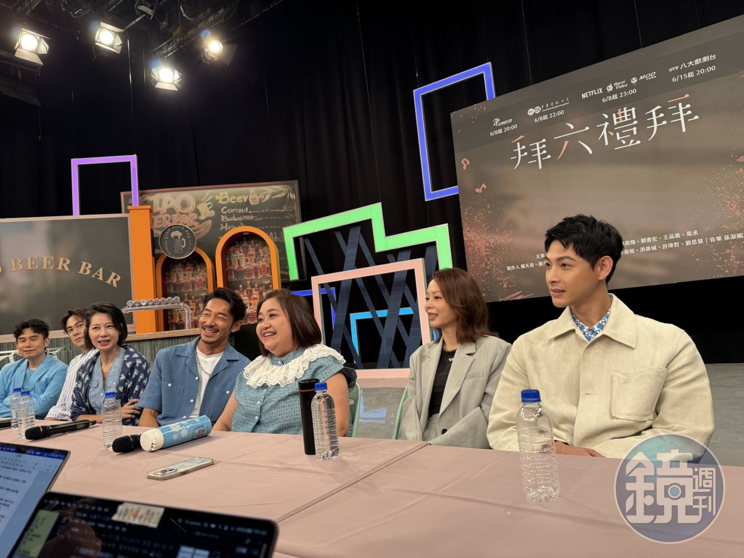 鍾欣凌今和丁寧、孫淑媚、李李仁、王品澔、劉書宏等人為華視新戲《拜六禮拜》上檔造勢。
