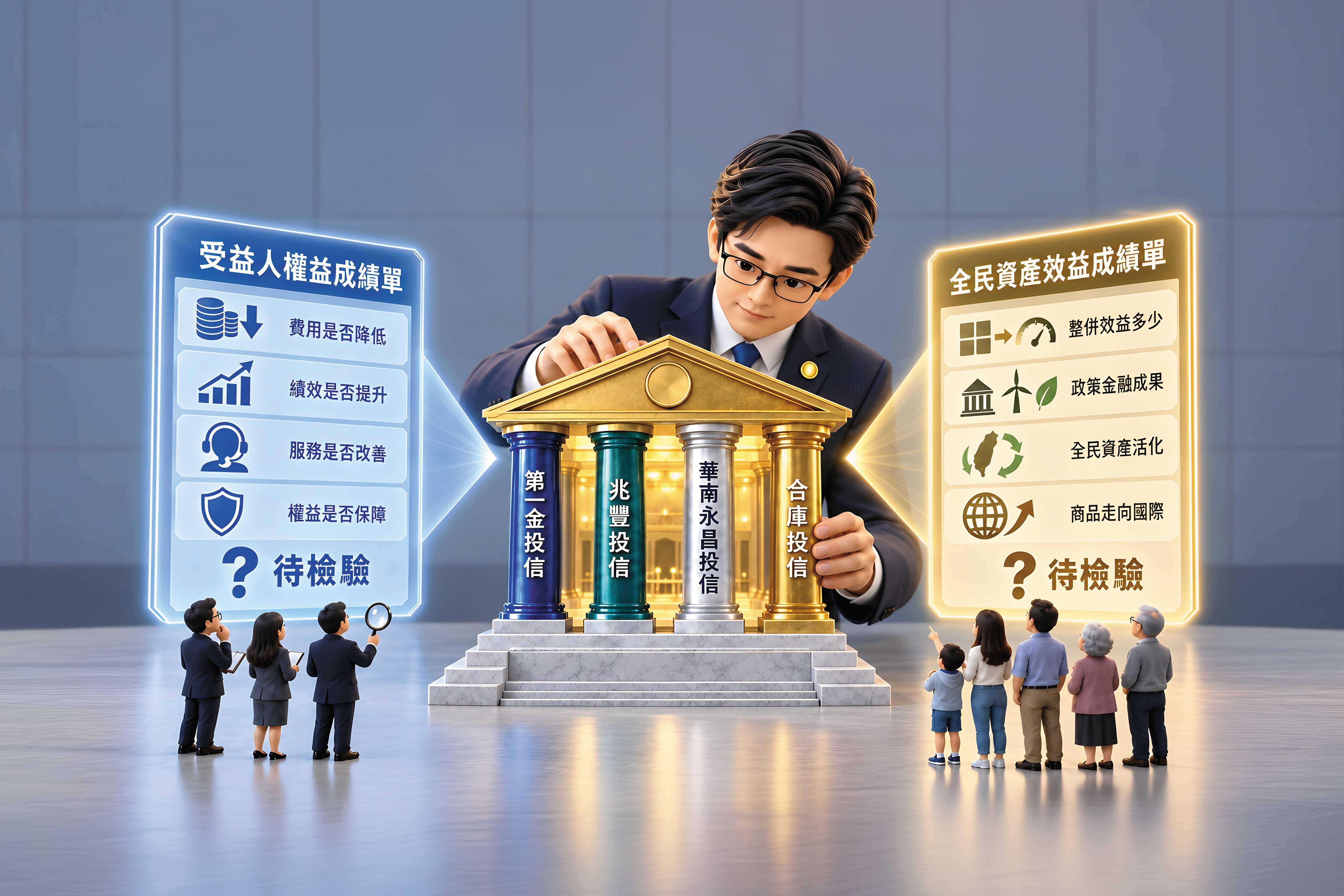國家級投信必須釐清，要替政府完成什麼任務，走出一條民營投信無法取代的路。（AI繪圖magnific生成，本刊美術組後製）