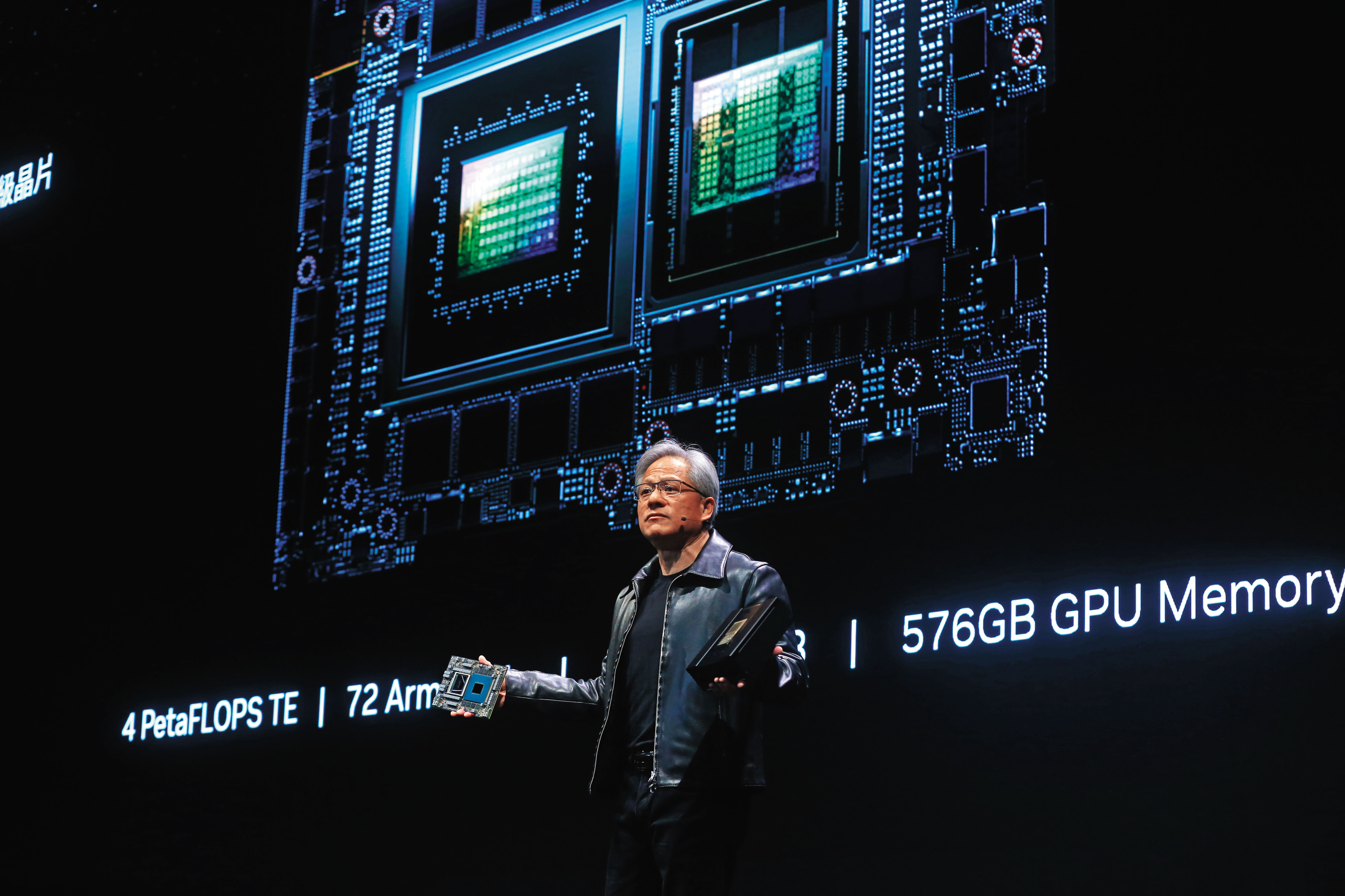 由輝達（圖為輝達創辦人黃仁勳）所掀起的AI晶片大戰，意外提升了晶圓測試產業的重要性。。