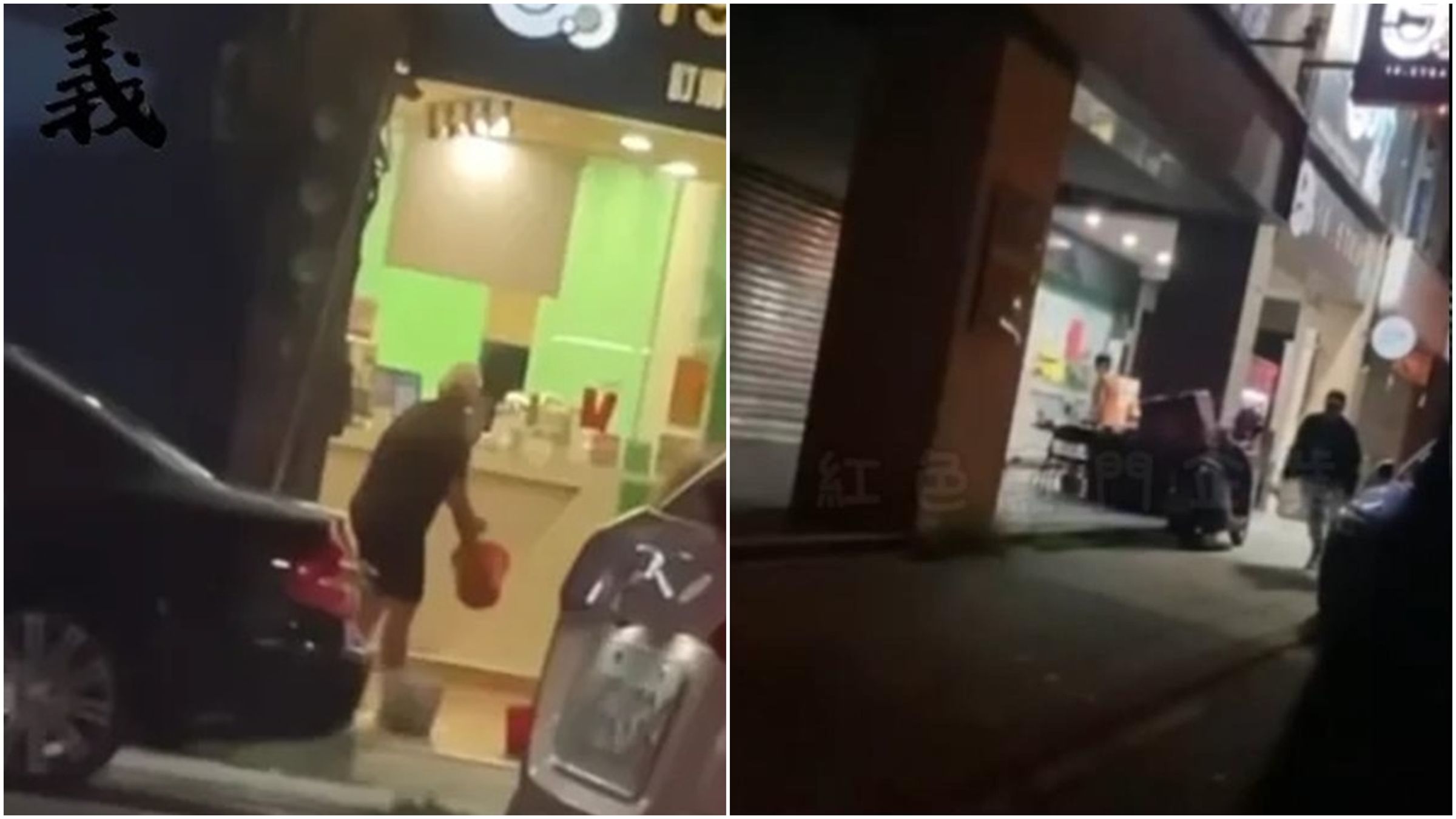 鳳梨開的飲料店遭潑灑穢物。（翻攝自黑色豪門企業）
