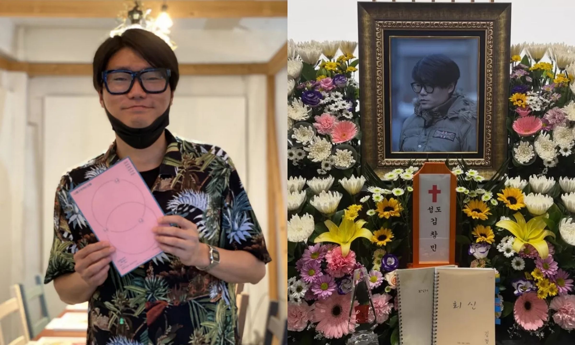 南韓導演金昌民遭毆打致死,遺作劇本擺在靈堂前讓許多人感傷。(網路圖片)