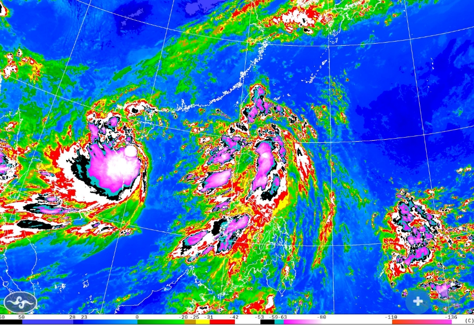熱帶性低氣壓94W目前預估路徑將朝著台灣而來，雨區將擴及全台。（翻攝自中央氣象署）