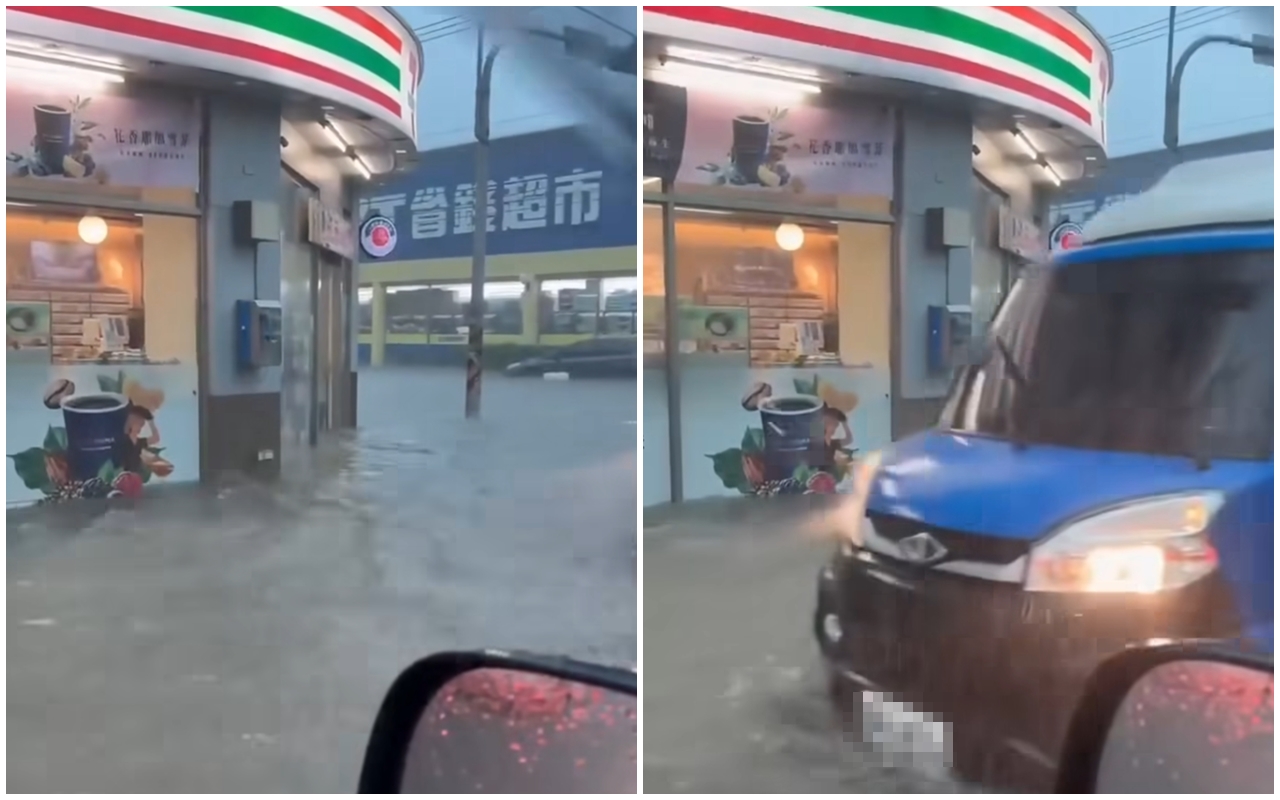 雨彈強襲彰化，導致當地許多地區都出現大淹水的情況。（翻攝自爆料公社）