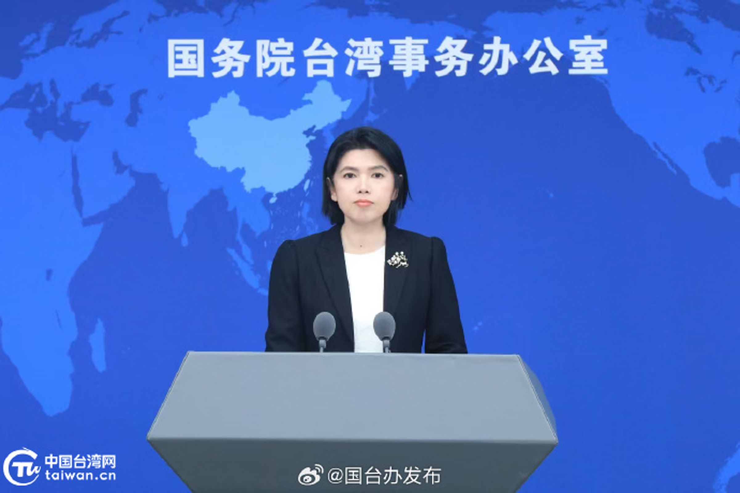 中國國台辦新聞發言人朱鳳蓮上週表示，她對台灣孩子感到「心疼」。（翻攝自國台辦發布微博）