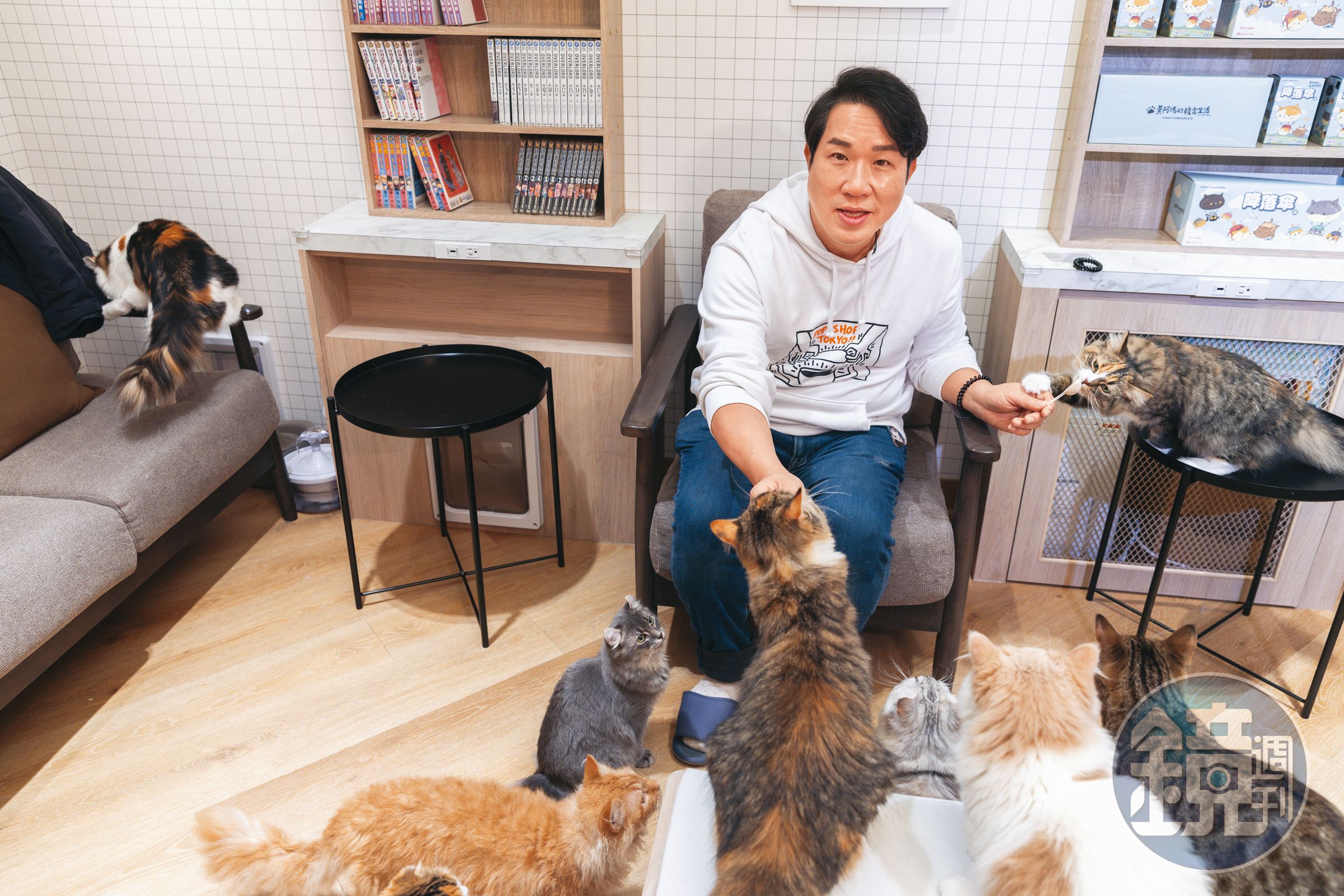 劉爾金去年引進日本知名的「Cat Café MOCHA」貓咖啡,引起話題。