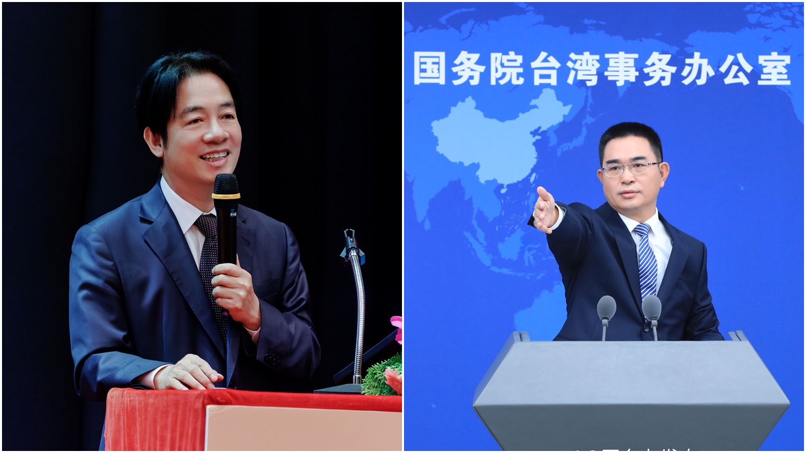 賴清德520就職在即，中國國台辦拋出「和平或對抗」兩選擇要賴清德明確回應。（翻攝自臉書＠賴清德、微博＠國台辦發布）