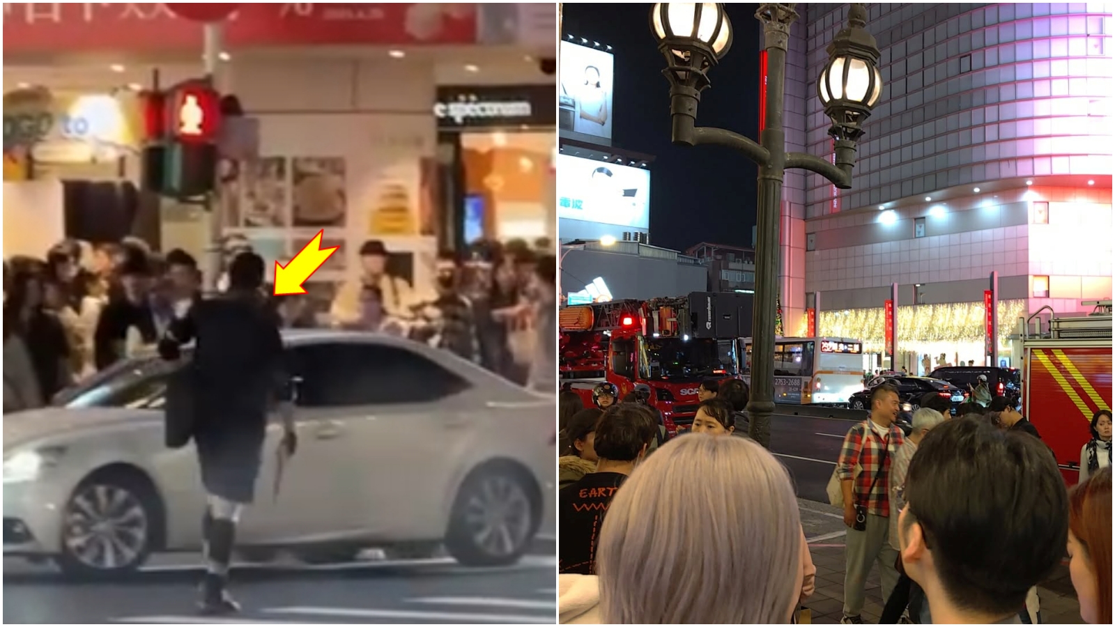 張文曾在18日至誠品南西店場勘，詢問說要如何至頂樓拍攝耶誕燈。（翻攝畫面、讀者提供）