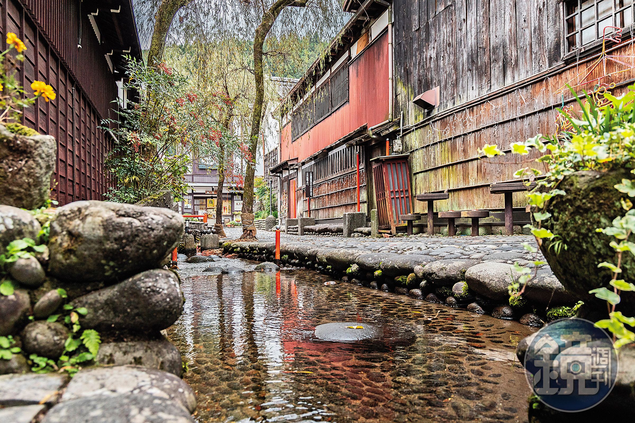 郡上八幡因「町家與水利設施合而為一的歷史風景」被列為保存區，街道上到處都能看到水路小徑。