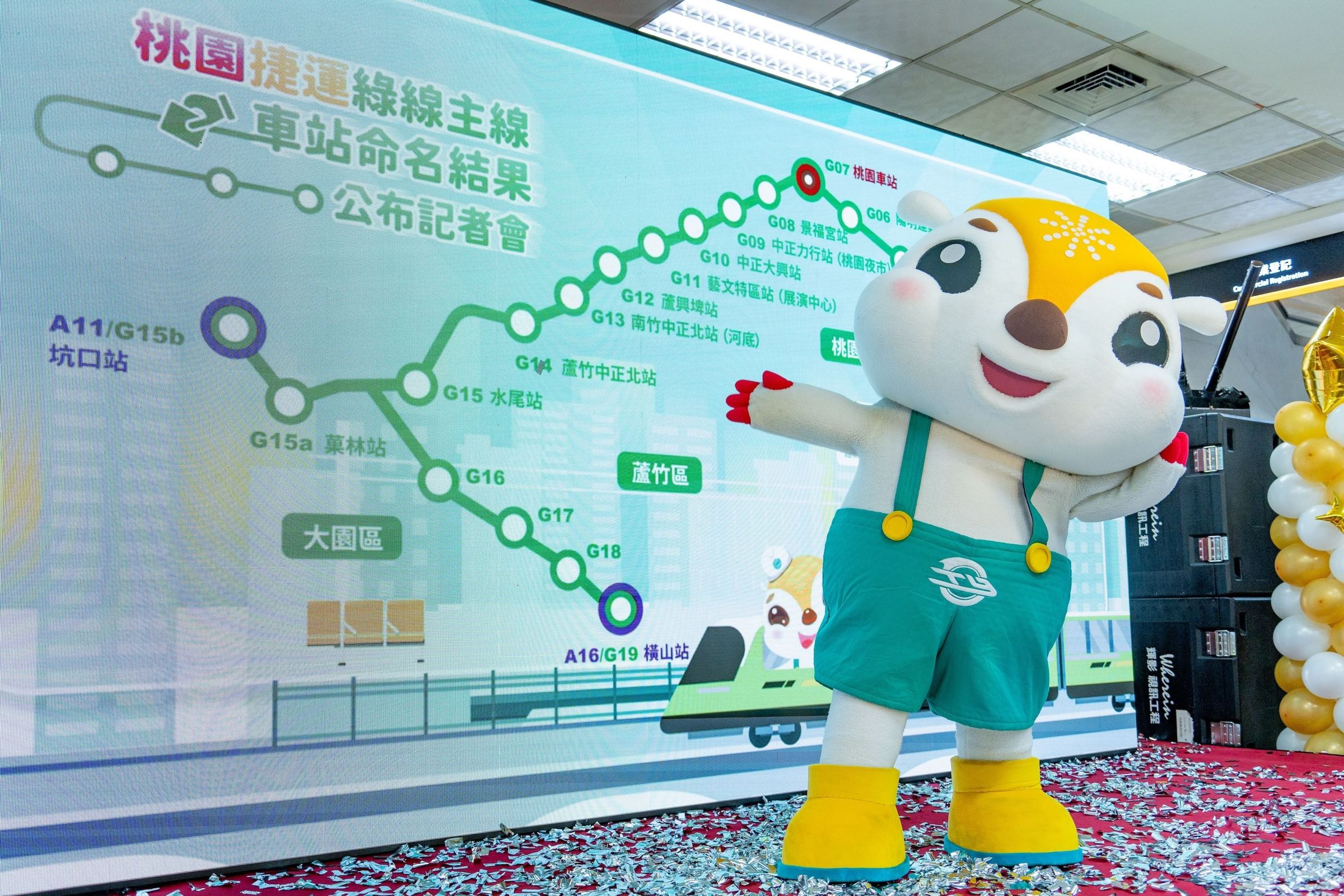 桃園捷運綠線公布站名，部分地區的命名卻引發爭議。（桃園市政府提供）