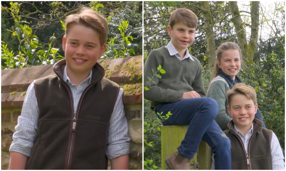喬治王子（左圖）轉眼間已經12歲了，他與妹妹弟弟感情相當好（右圖）。（翻攝princeandprincessofwales IG）