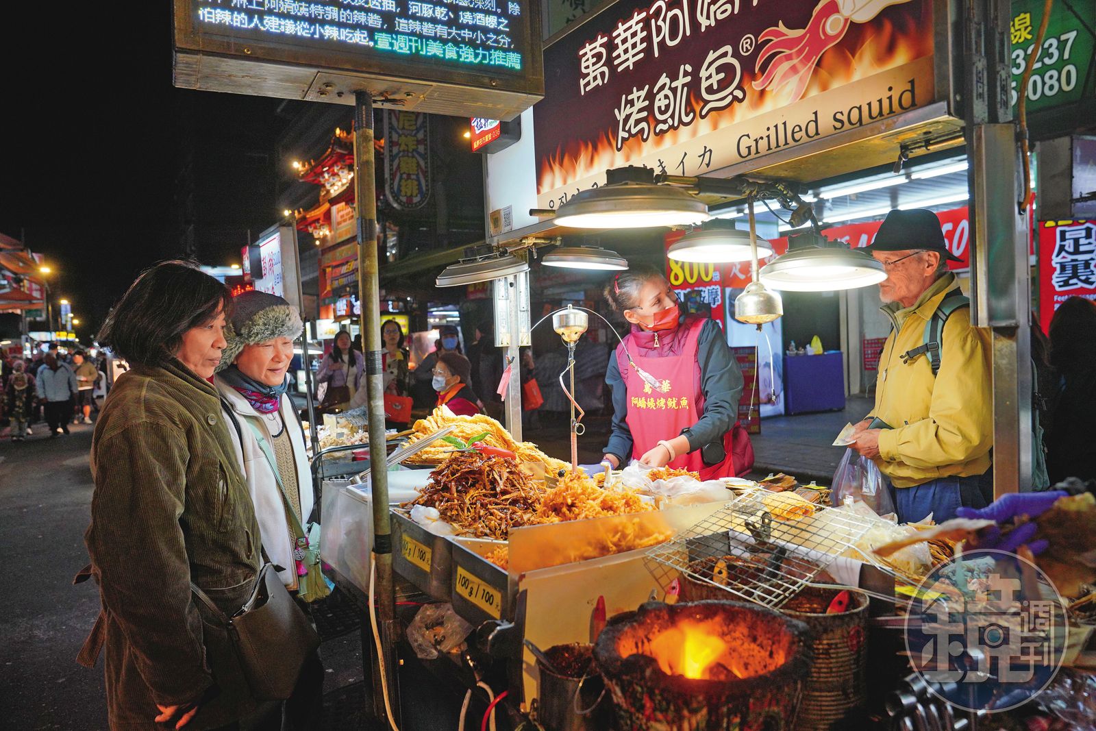 阿嬌姨烤魷魚除了本地客，也常有日韓旅客光顧。