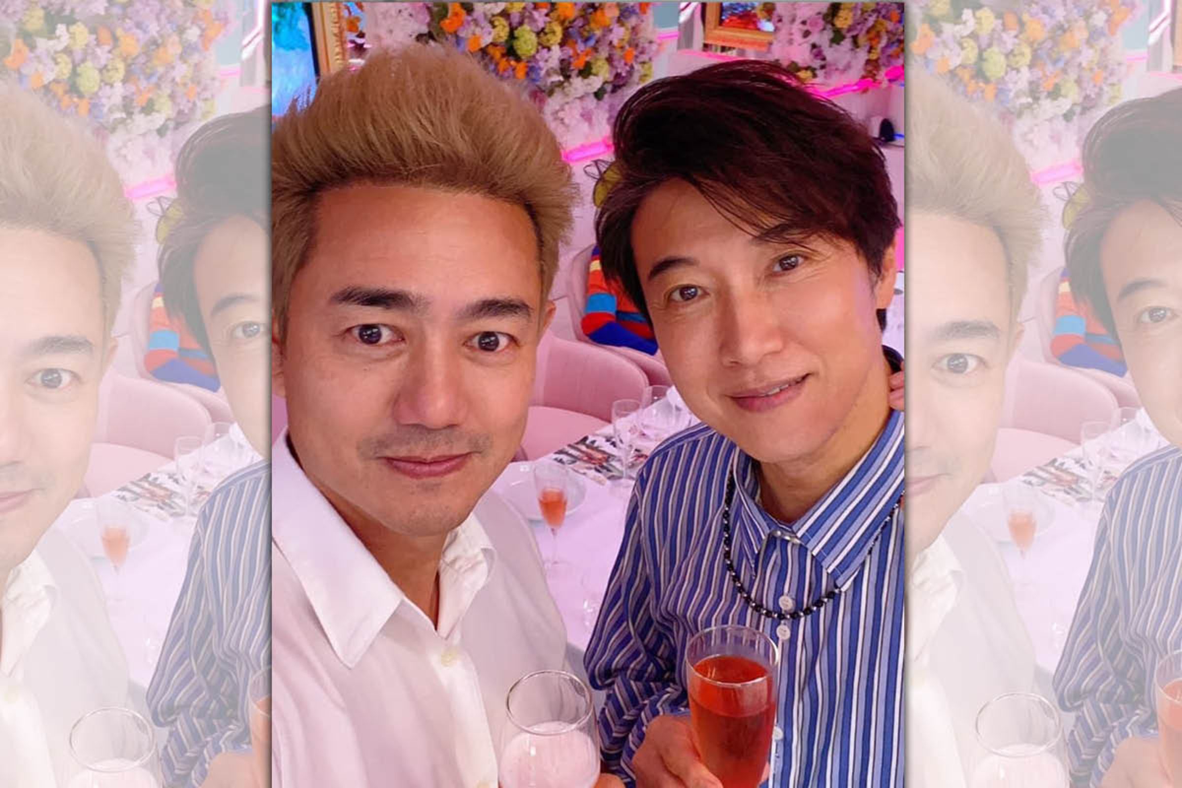 陳鴻在朋友聚會碰到陳俊生直說相見恨晚。(翻攝自臉書)