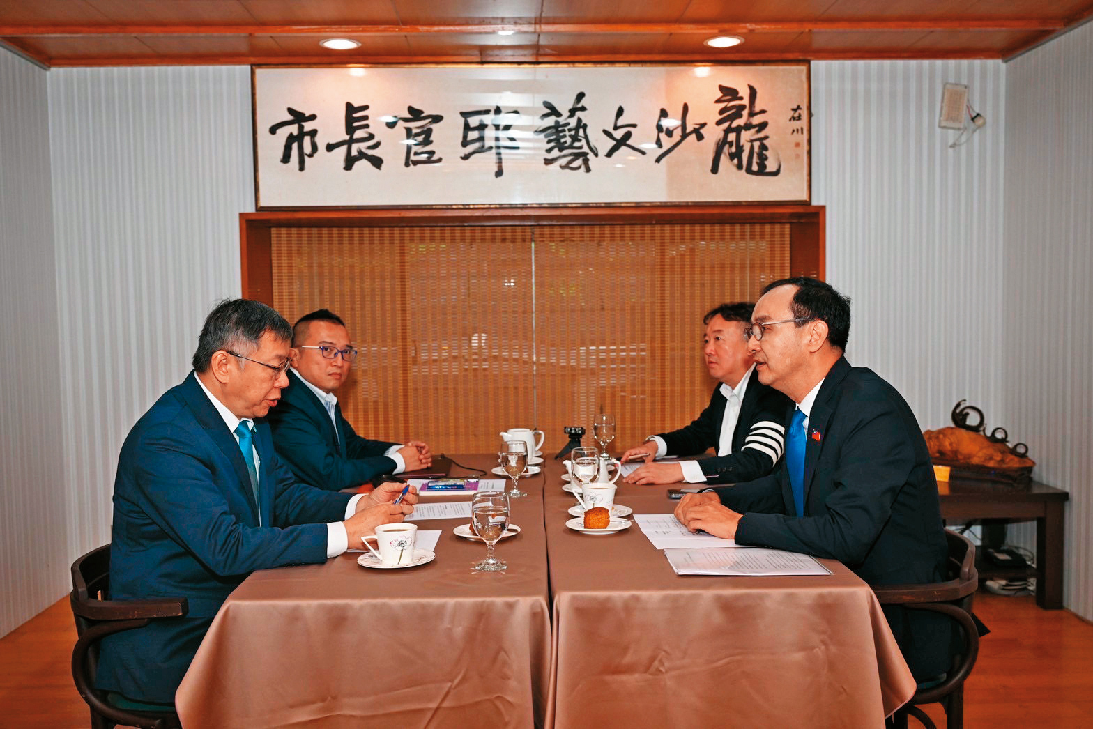 朱柯會三十日登場，雙方在台北市長官邸藝文沙龍召開一小時的密會。（圖／藍白合團隊提供）