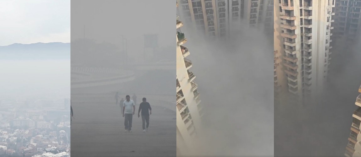 冬季霧霾籠罩塞拉耶佛市區，能見度大幅下降，當局緊急啟動交通與施工管制因應空氣汙染。（翻攝自X）