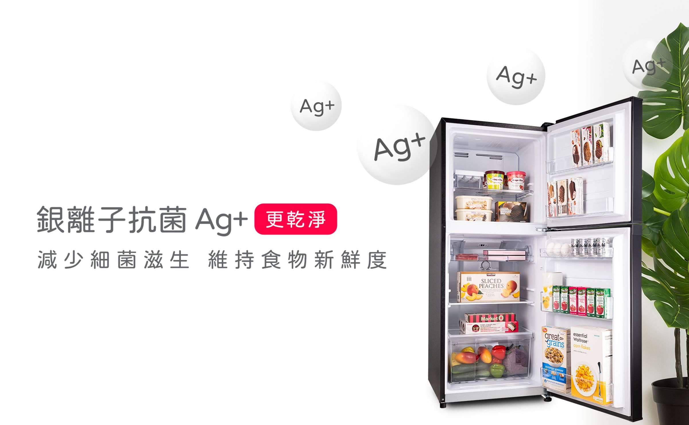 銀離子抗菌功能，守護食材新鮮與健康。