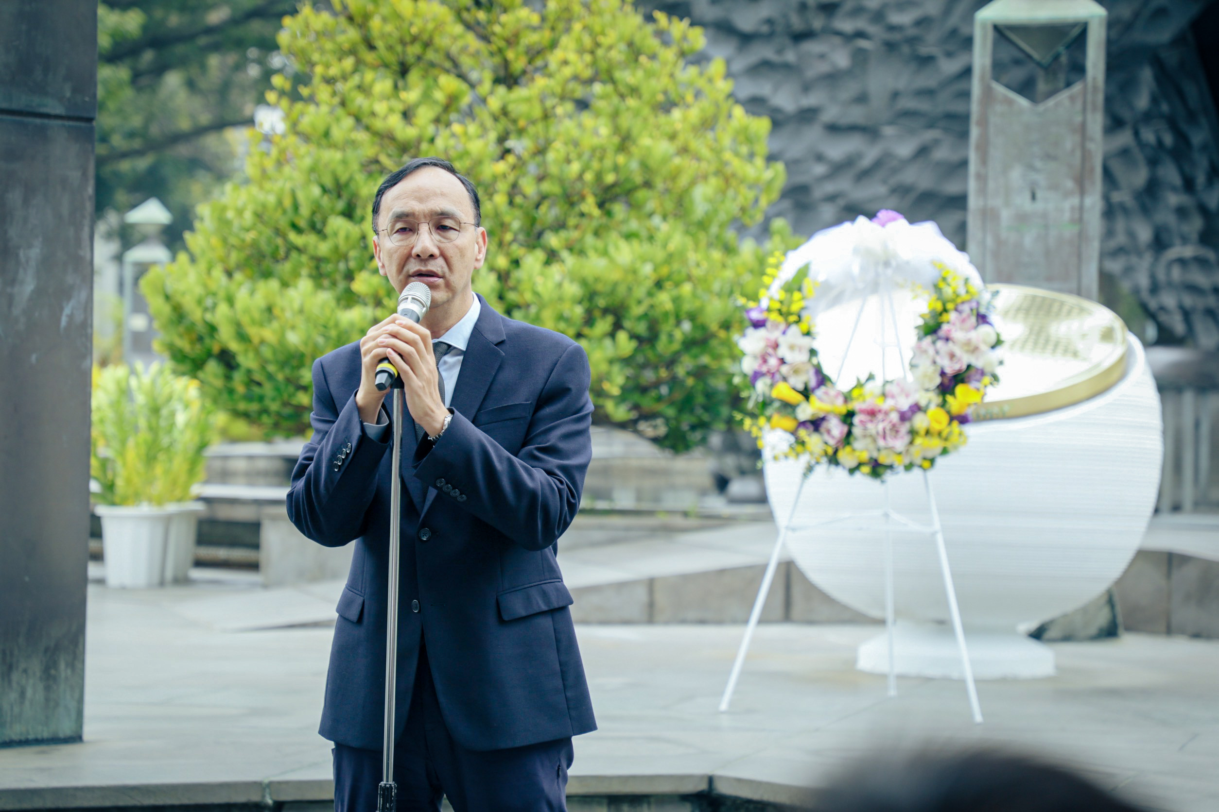 國民黨主席朱立倫今出席228紀念活動，稱國民黨有錯要反省，執政者也要謙卑面對社會。（國民黨提供）