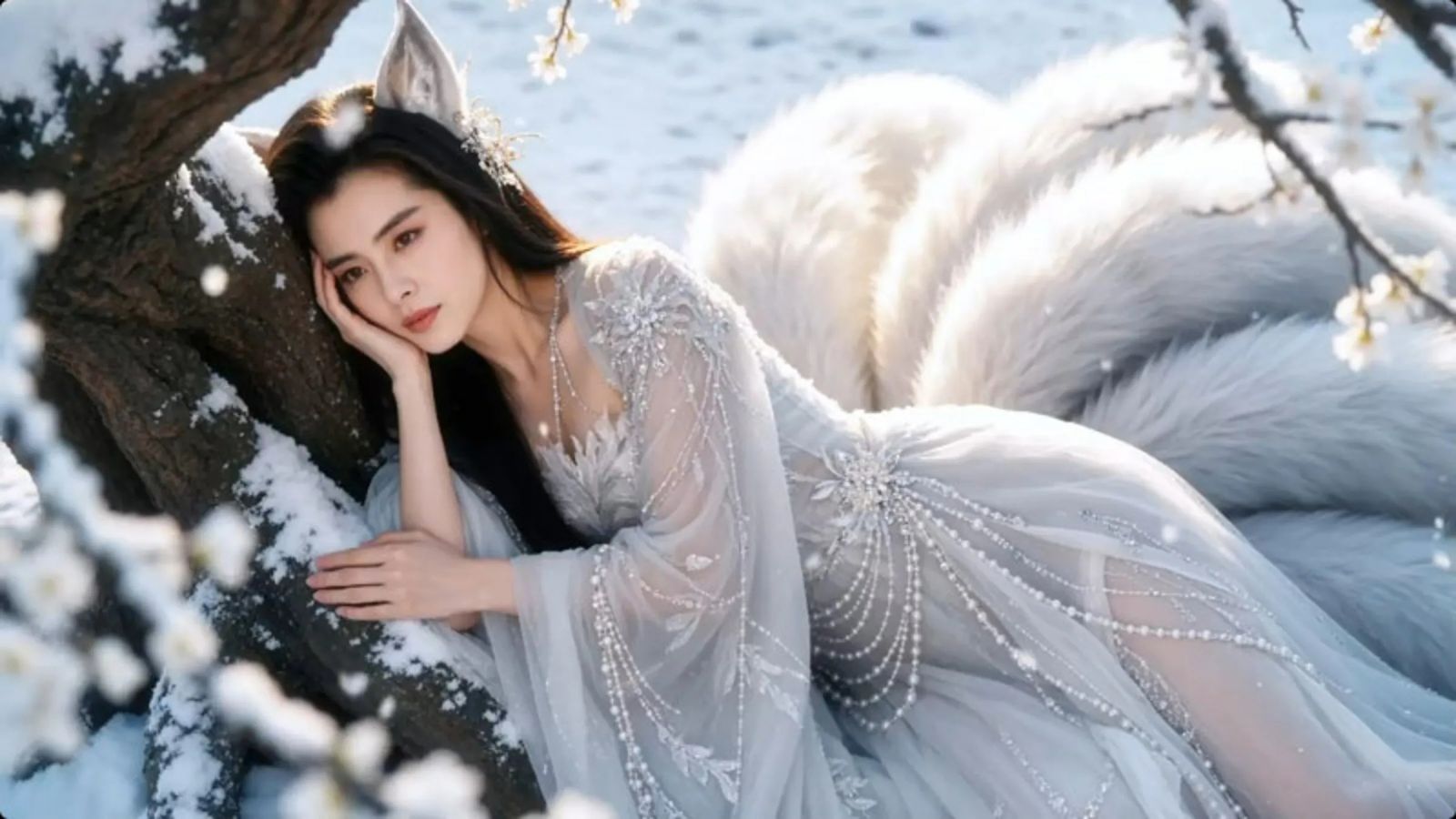 AI重現王祖賢《倩女幽魂》經典「聶小倩」造型，熟悉容貌再現。（翻攝微博）
