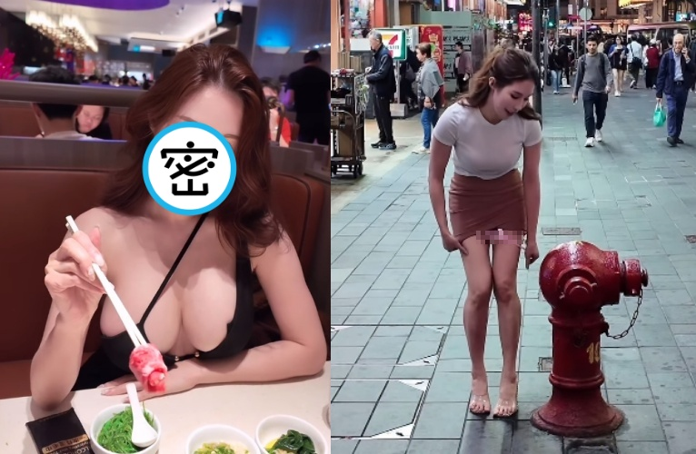 台灣女模在香港當街脫內褲，引發網友討論。（翻攝自instagram/yui_xin_2.0）