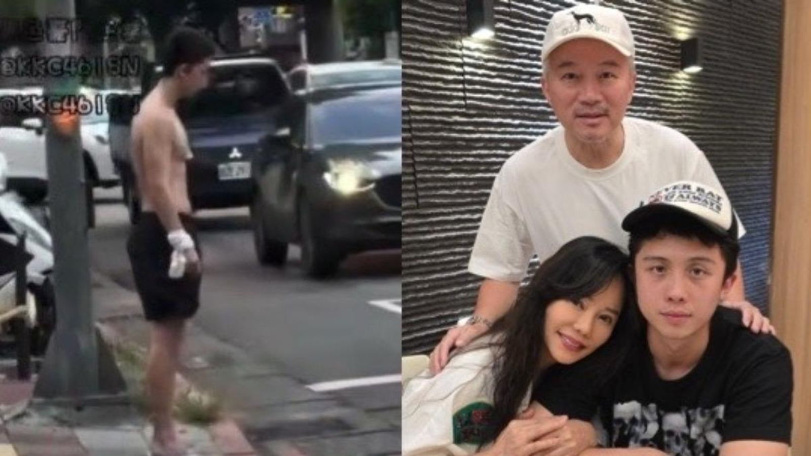 孫安佐被拍到赤裸上身、神情恍惚，近期也宣布全面停工。（翻攝自黑色豪門企業、狄鶯臉書）