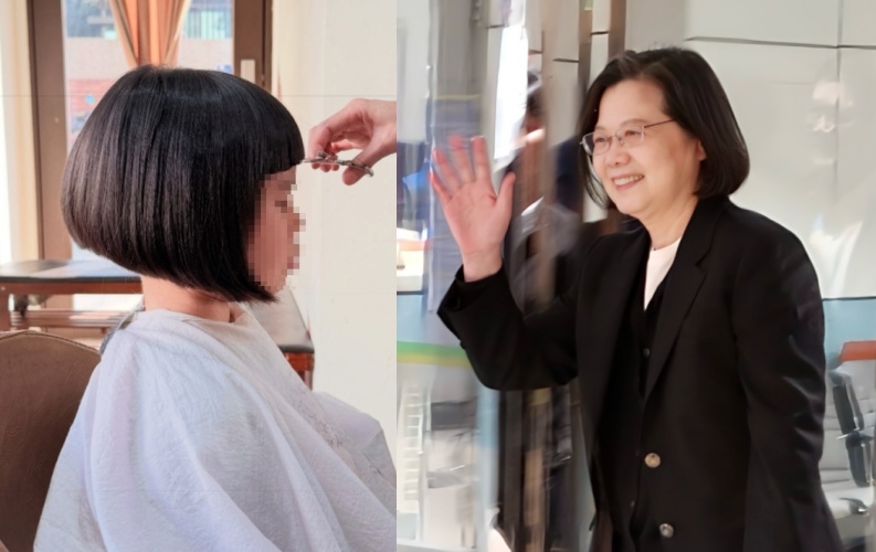 一名媽媽分享女兒剪了蔡英文同款短髮造型，並標註蔡英文Threads帳號，沒想到前總統本人凌晨親自留言祝福，引發網友湧入朝聖。（翻攝自Threads/ilvs616、tsai_ingwen）