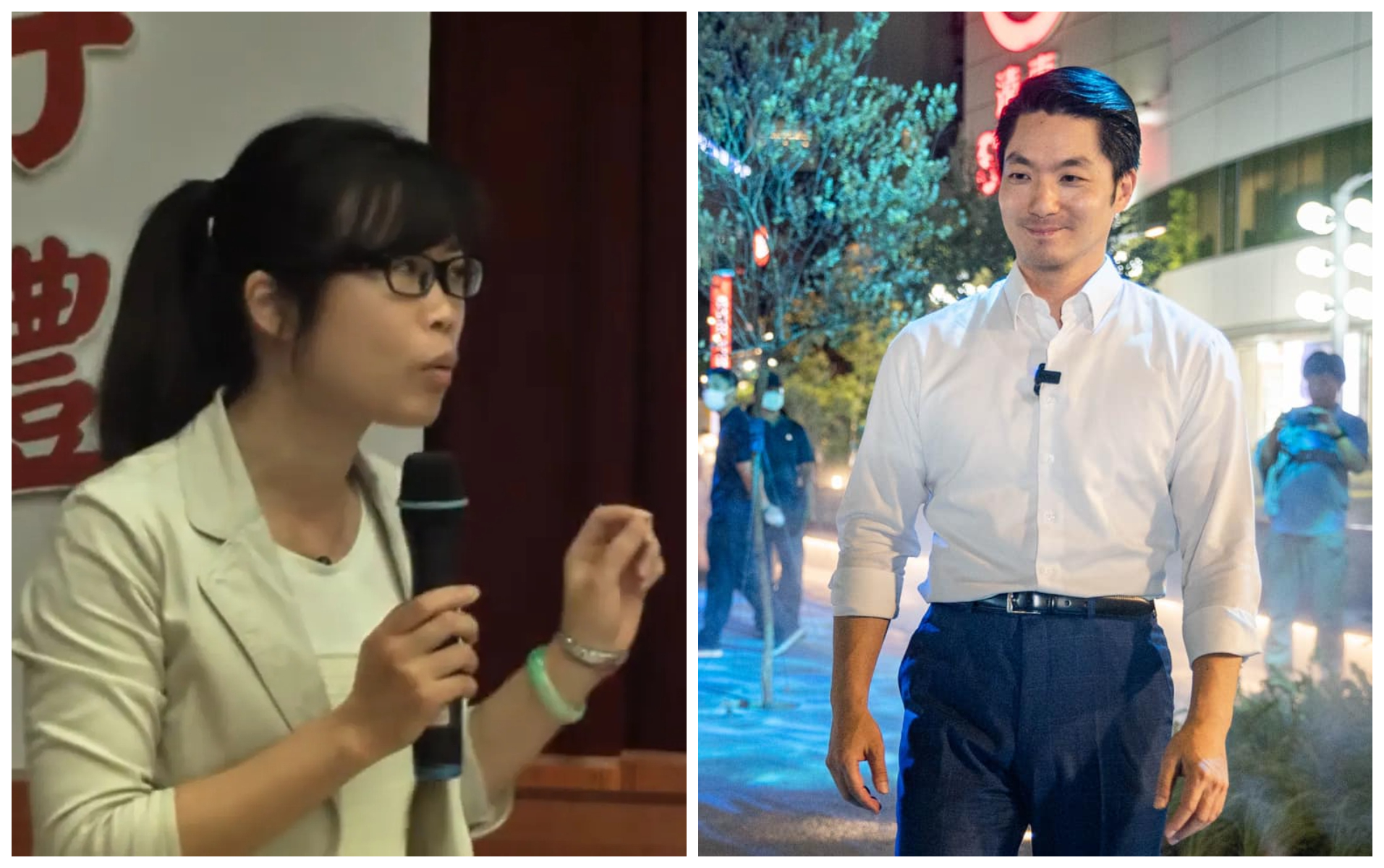 邵琇珮（左圖）遭北院稱是京華城容積案關鍵共犯，但她稱依法請假沒有遣逃，蔣萬安（右圖）也證實。（翻攝網路照片、蔣萬安臉書）