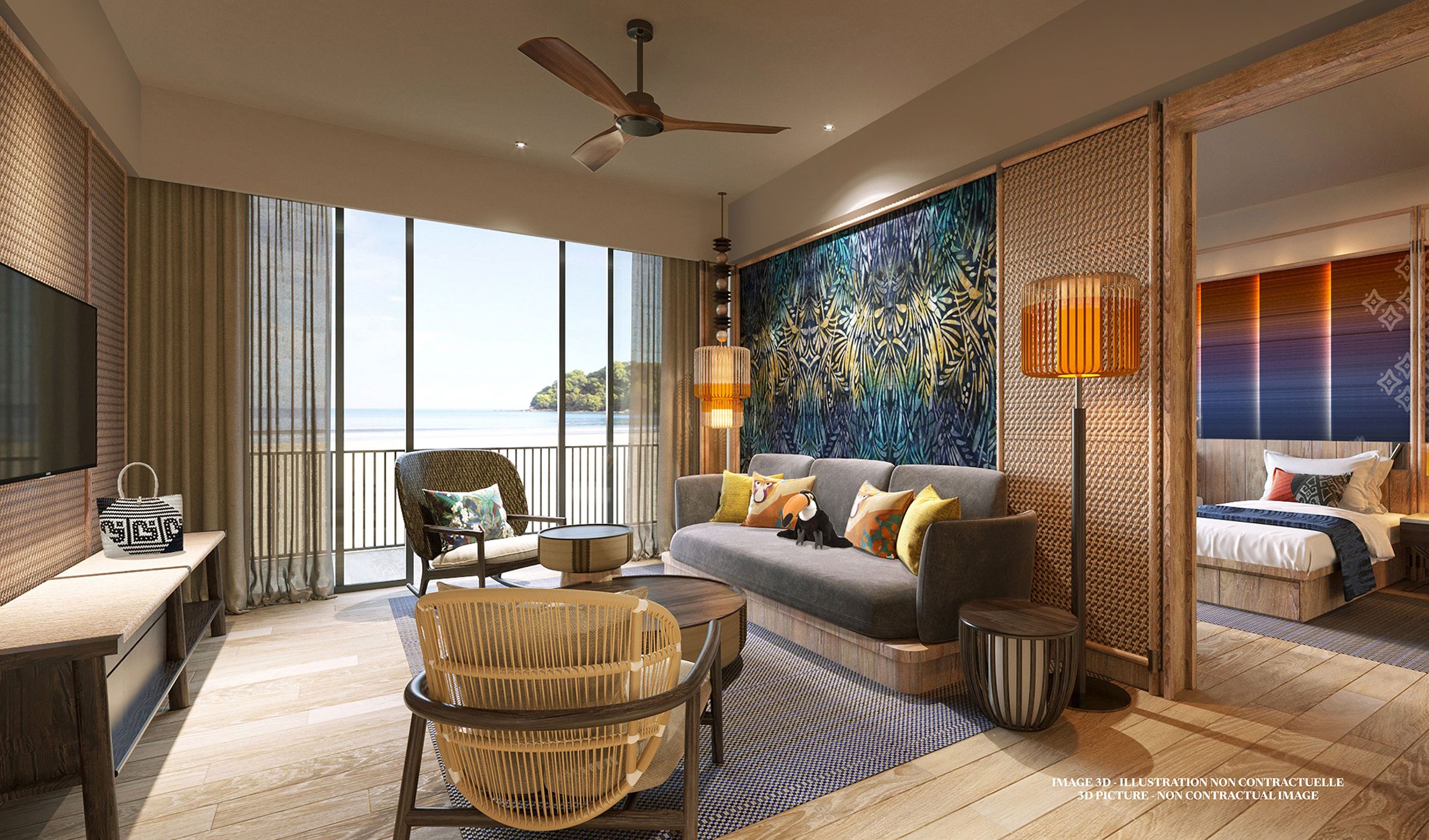 預計2026年開幕的謐境探索系列度假村「Club Med Borneo」,位於馬來西亞沙巴婆羅洲的克里亞斯半島,緊鄰帕達斯.達米特森林保護區。(Club Med提供)