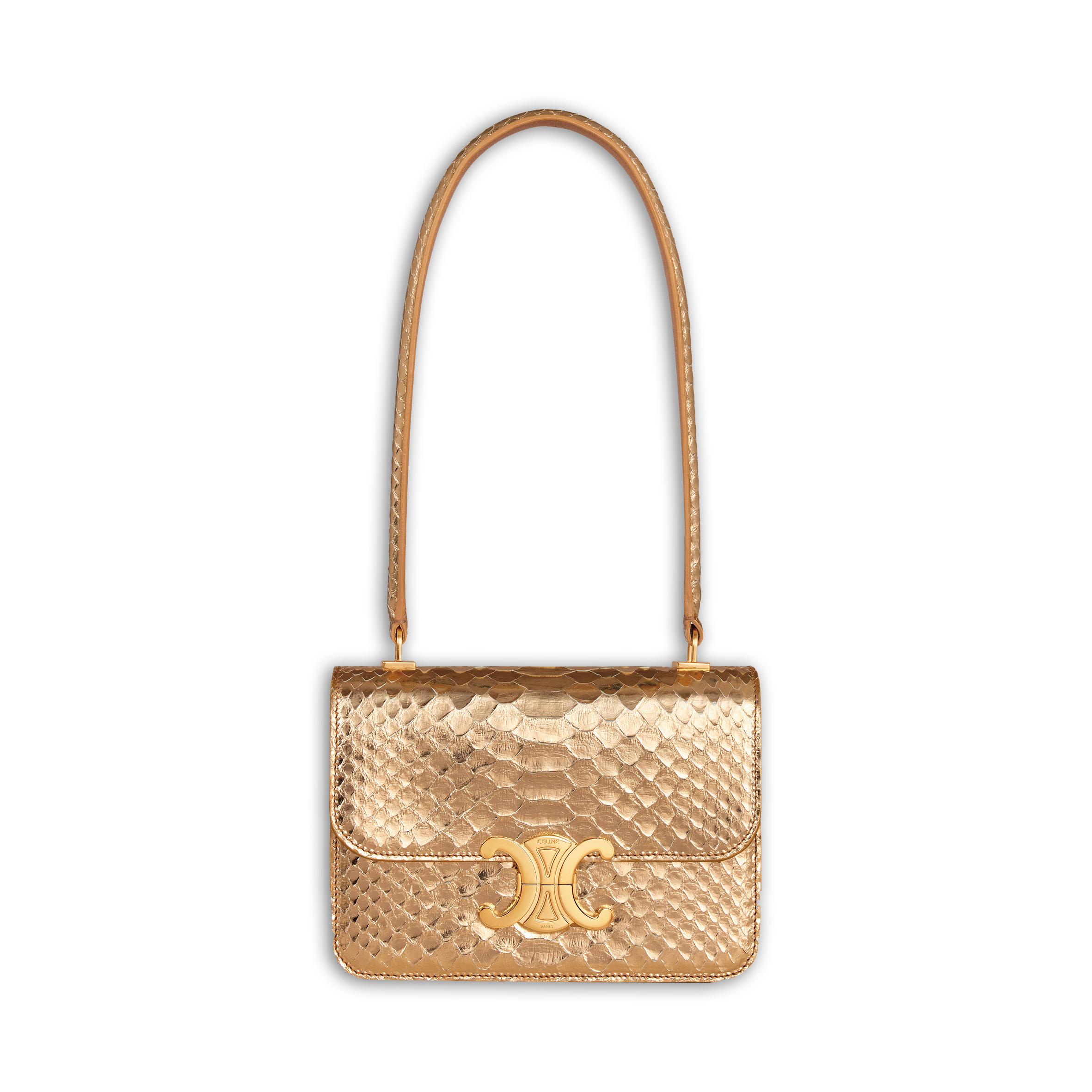 Teen Garance金色層壓蛇皮手袋 NT$200,000(CELINE BY HEDI SLIMANE提供)