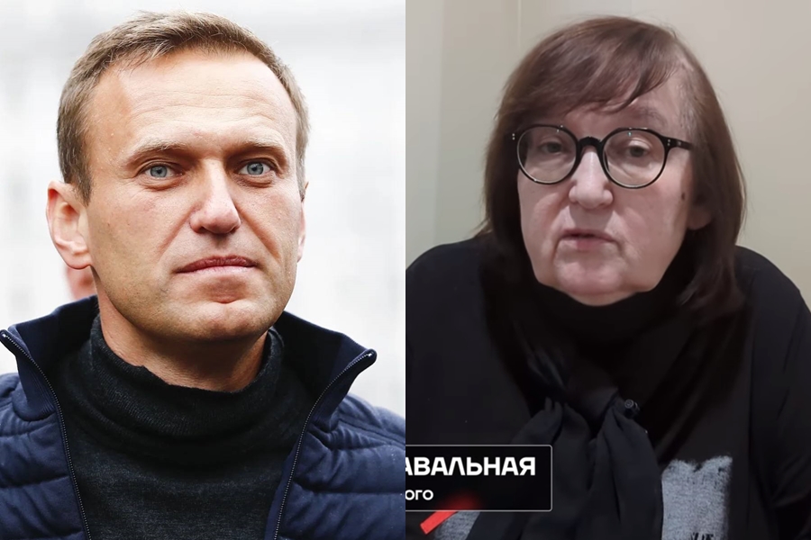 俄羅斯反對派人士納瓦尼（左）16日意外身亡，其母柳德米拉（右）歷經千辛萬苦總算見到兒子遺體。（翻攝自Алексей Навальный臉書、YouTube）