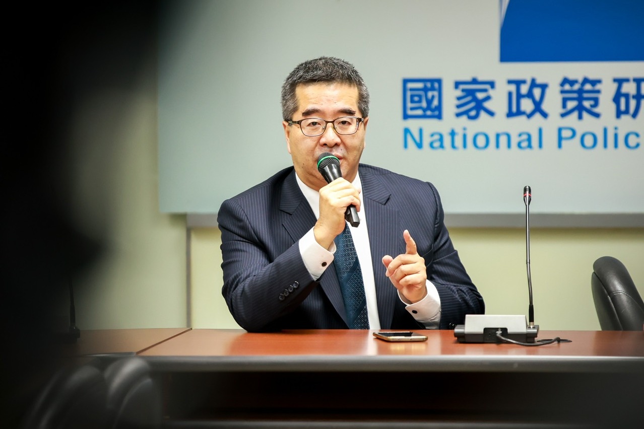 蕭旭岑離職馬英九文教基金會，他表示永遠感念馬前總統的栽培。（國民黨提供）