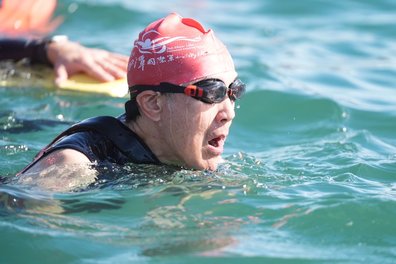 馬英九已到達泳渡日月潭的年齡上限，今年是最後一次參加泳渡活動。（南投縣政府提供）